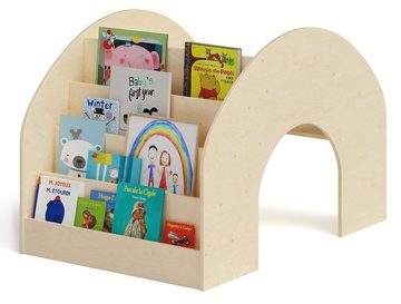 Bellabino Kindersitzgruppe Vily, 2-in-1 Kinderbücherregal und Schreibtisch, natur aus Birke Sperrholz