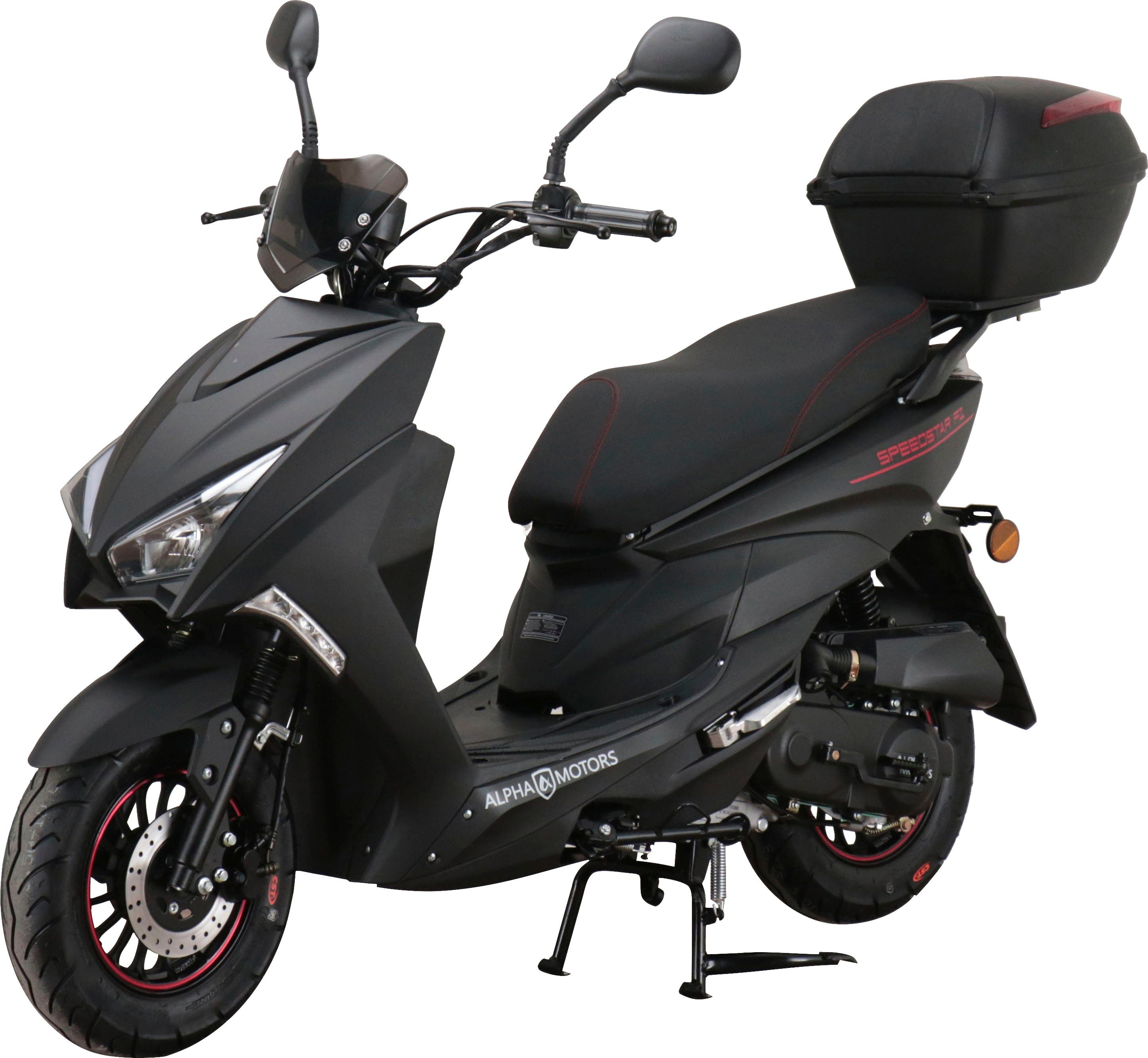 Alpha Motors Motorroller Speedstar FI, 50 ccm, 25 km/h, Euro 5, (mit Topcase), mit Lenkerschloss