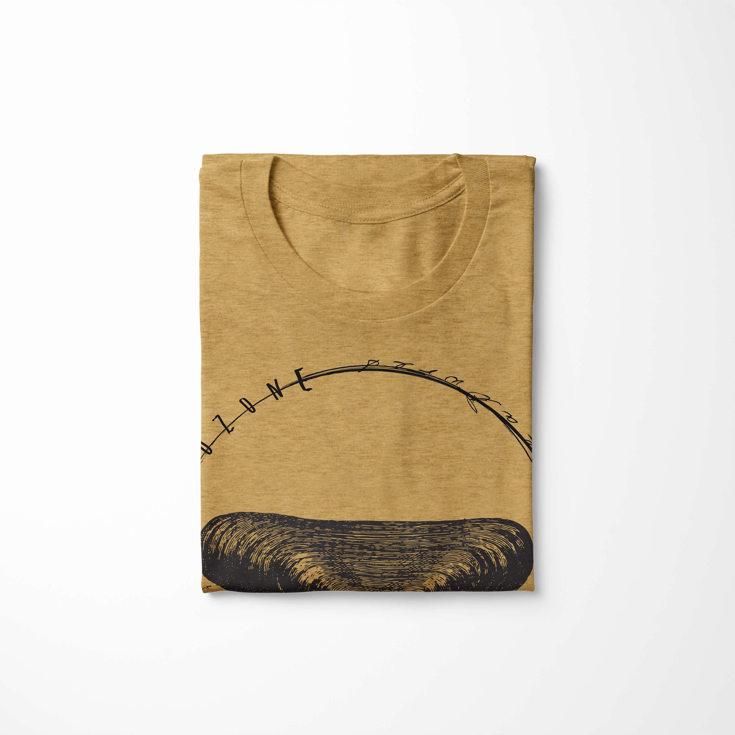 sportlicher / Antique Serie: - 047 Sinus Sea Sea feine T-Shirt Fische Art Gold und Creatures, Schnitt Tiefsee T-Shirt Struktur