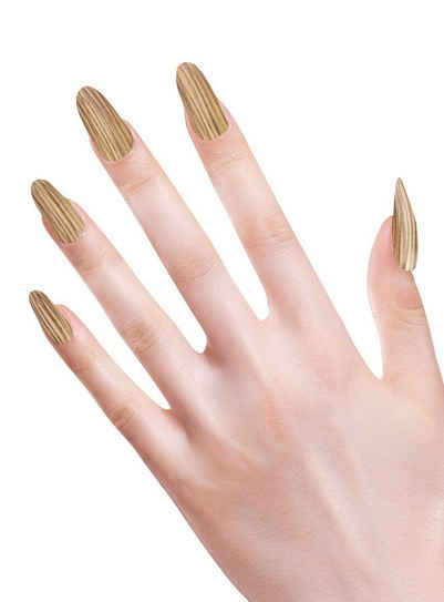 Widdmann Kunstfingernägel Hölzerne Fingernägel, Künstliche Fingernägel zum Aufkleben