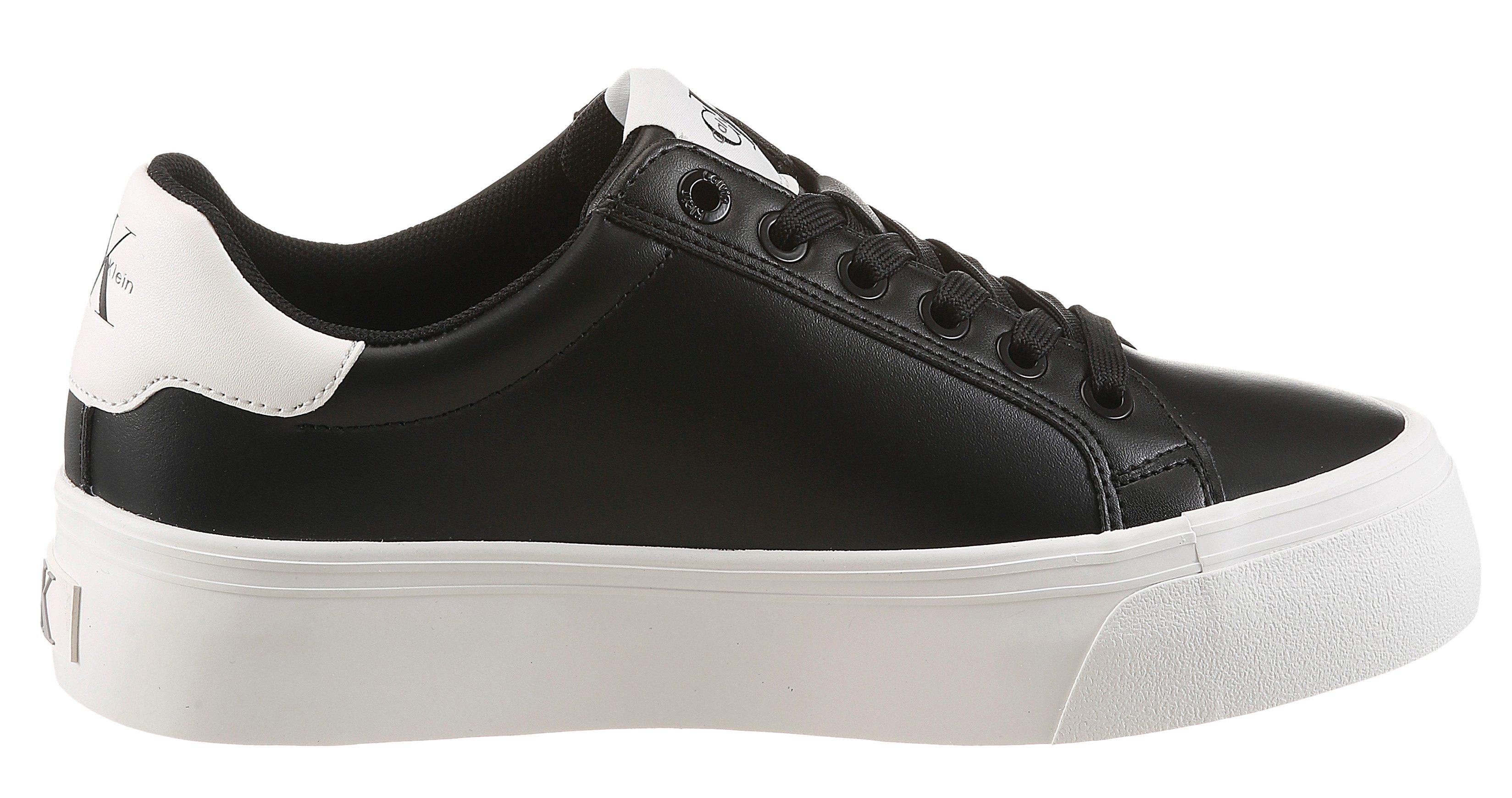 Calvin Klein VULC FLATFORM LACEUP LOW LTH Plateausneaker Schnürschuh, Halbschuh, Freizeitschuh mit seitlichem Logoschriftzug – Bild 5 von 5