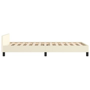 vidaXL Bett Bettgestell mit Kopfteil Creme 80x200 cm Kunstleder