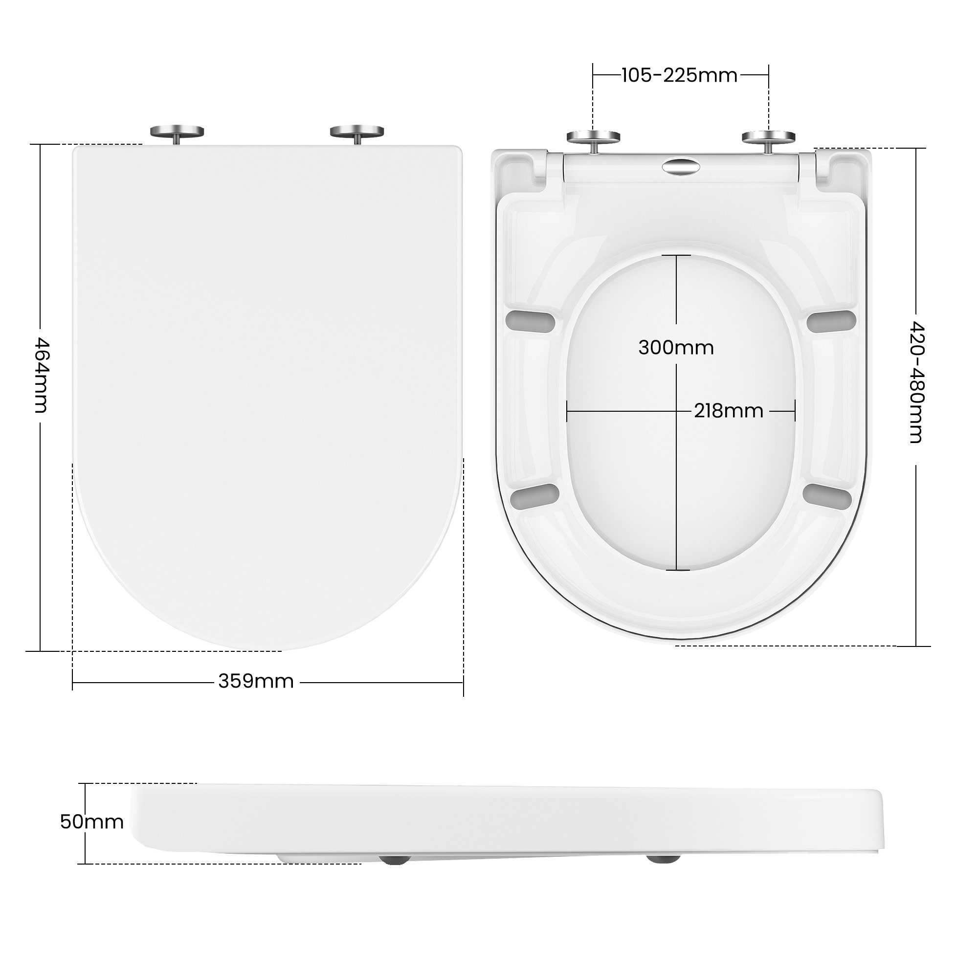 GarveeMore WC-Sitz WC Sitz mit Absenkautomatik Toilettendeckel, Einfach montieren, D-Form