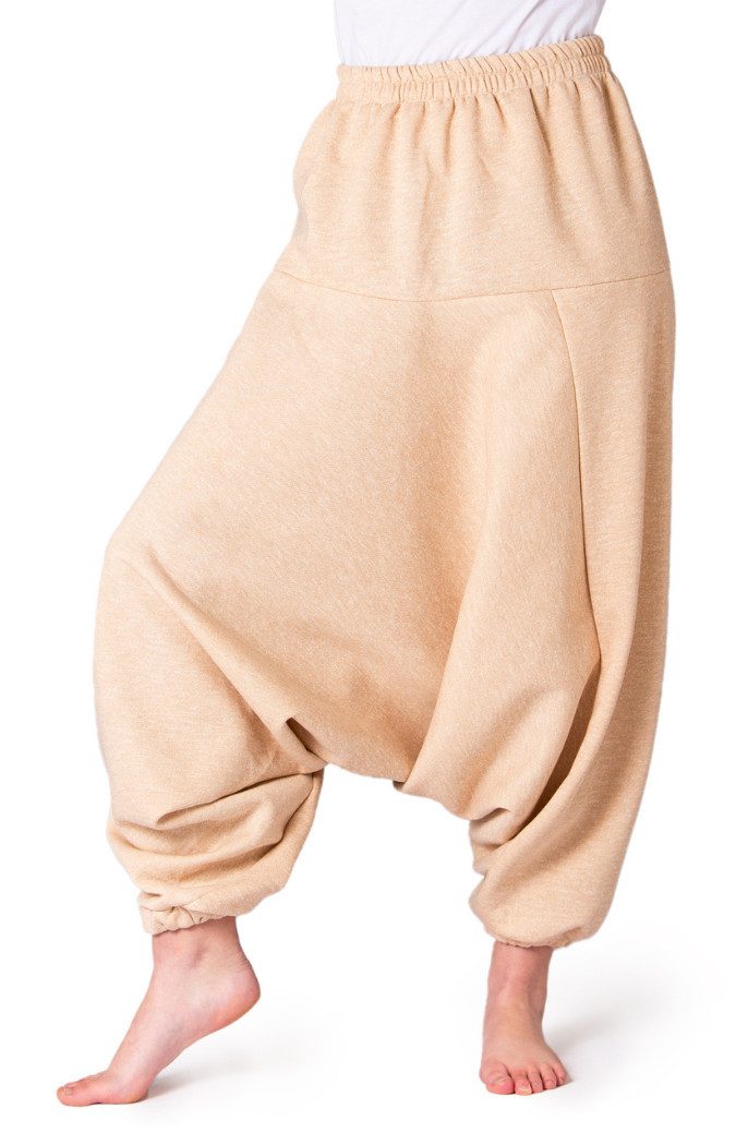 PANASIAM Haremshose Aladinhose als bequeme Chillhose aus Jogginghosen-Stoff für Herbst und Winter warm gefütterte Baumwollhose fürs Sofa oder Homeoffice