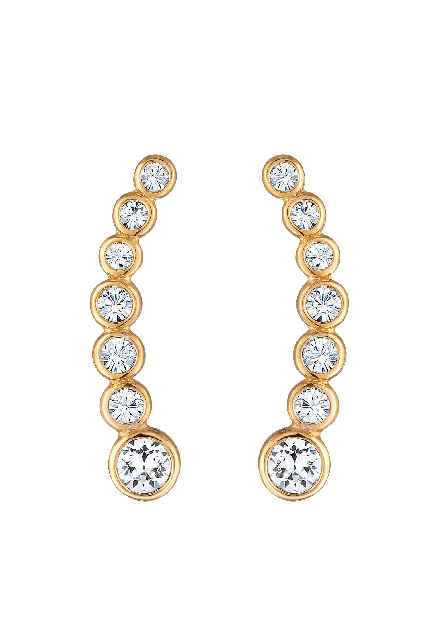 Elli Paar Ohrstecker Earclimber Elegant 925 Silber, mit Kristallen von Swar günstig online kaufen