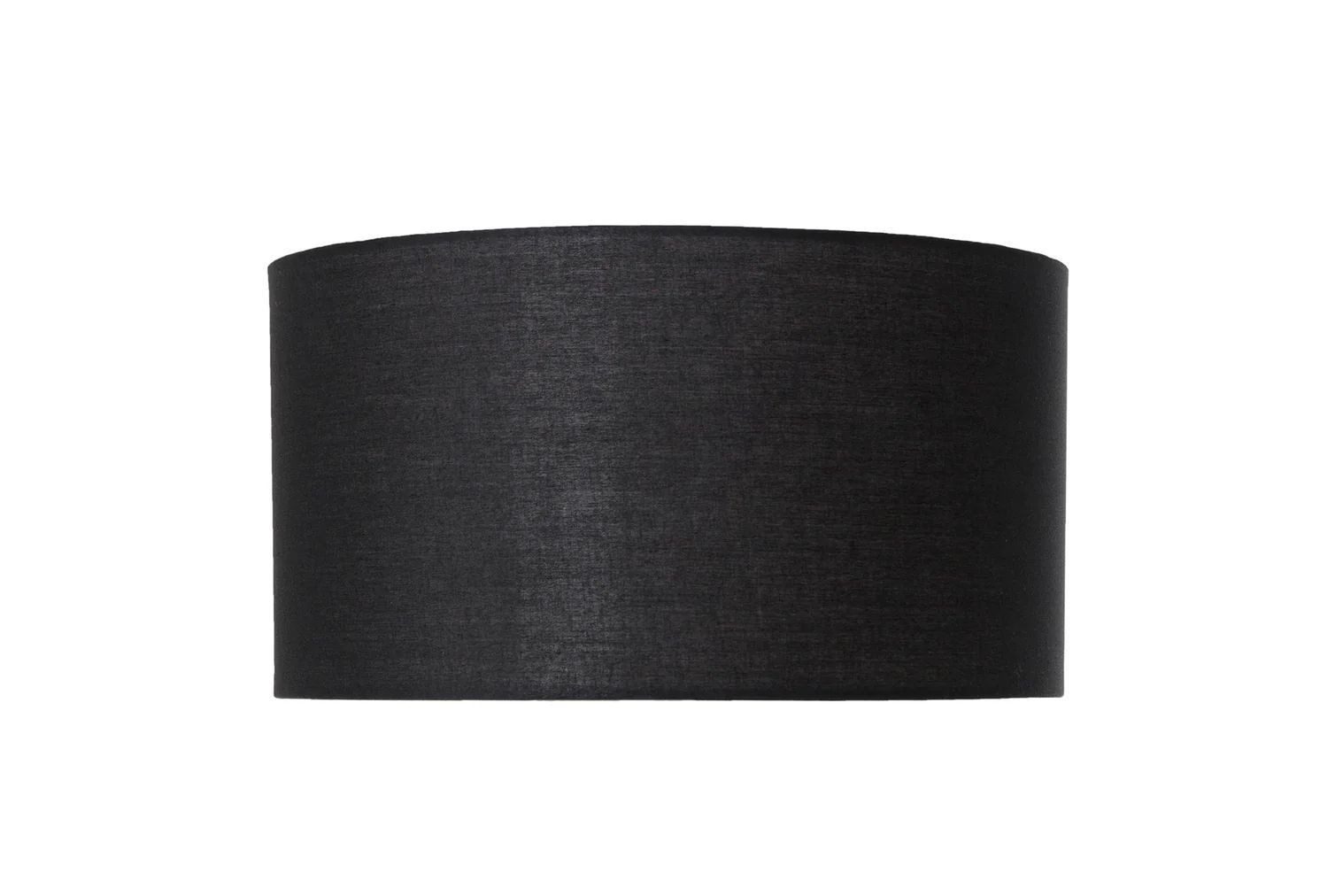Licht-Erlebnisse Lampenschirm LAMPENSCHIRM, Stoffschirm Schwarz für Tischlampe Stoff E27 rund D: 38 cm Modern