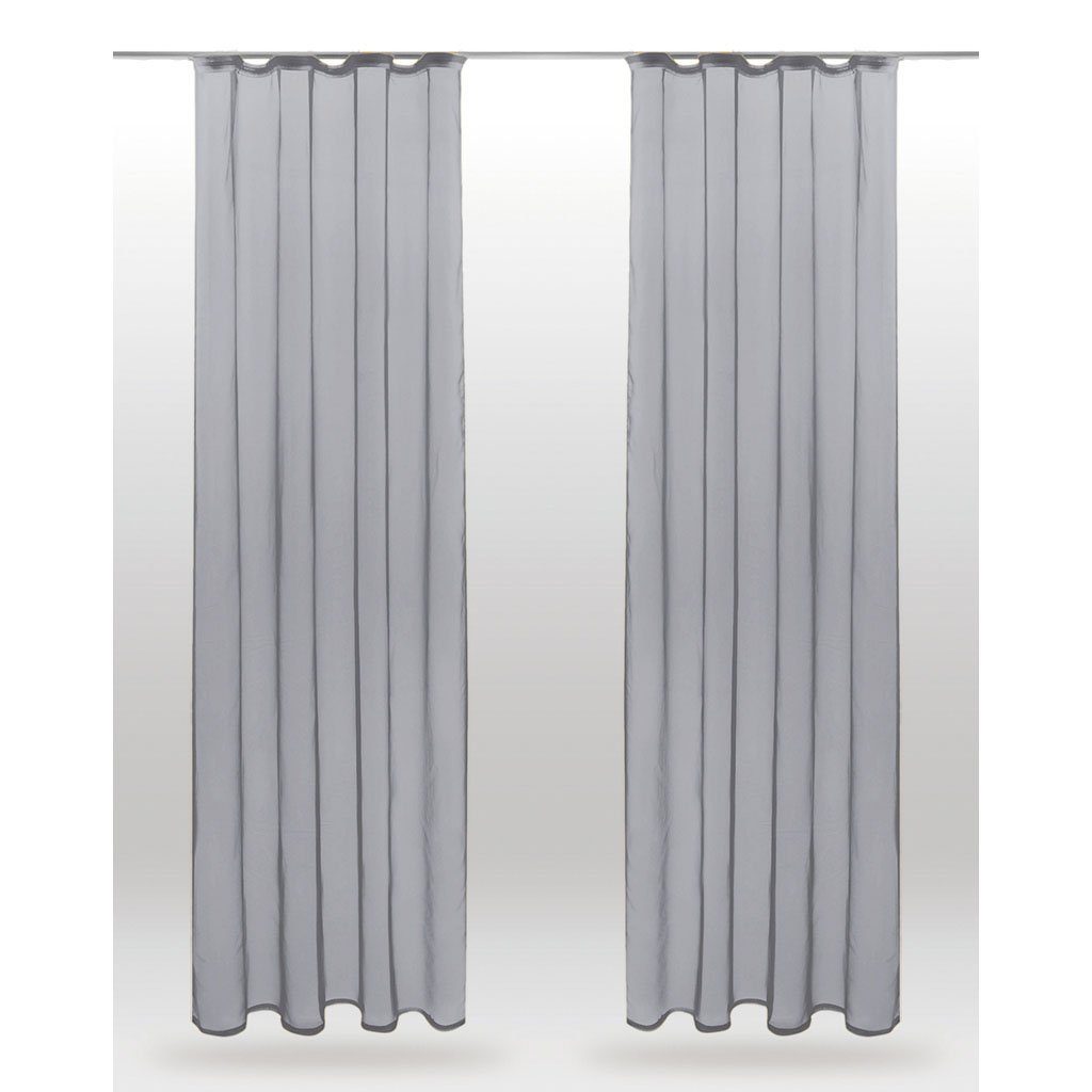 Bestlivings Vorhang (2 St), Kräuselband, transparent, Voile, Gardinenset "Transparent" mit Universalband
