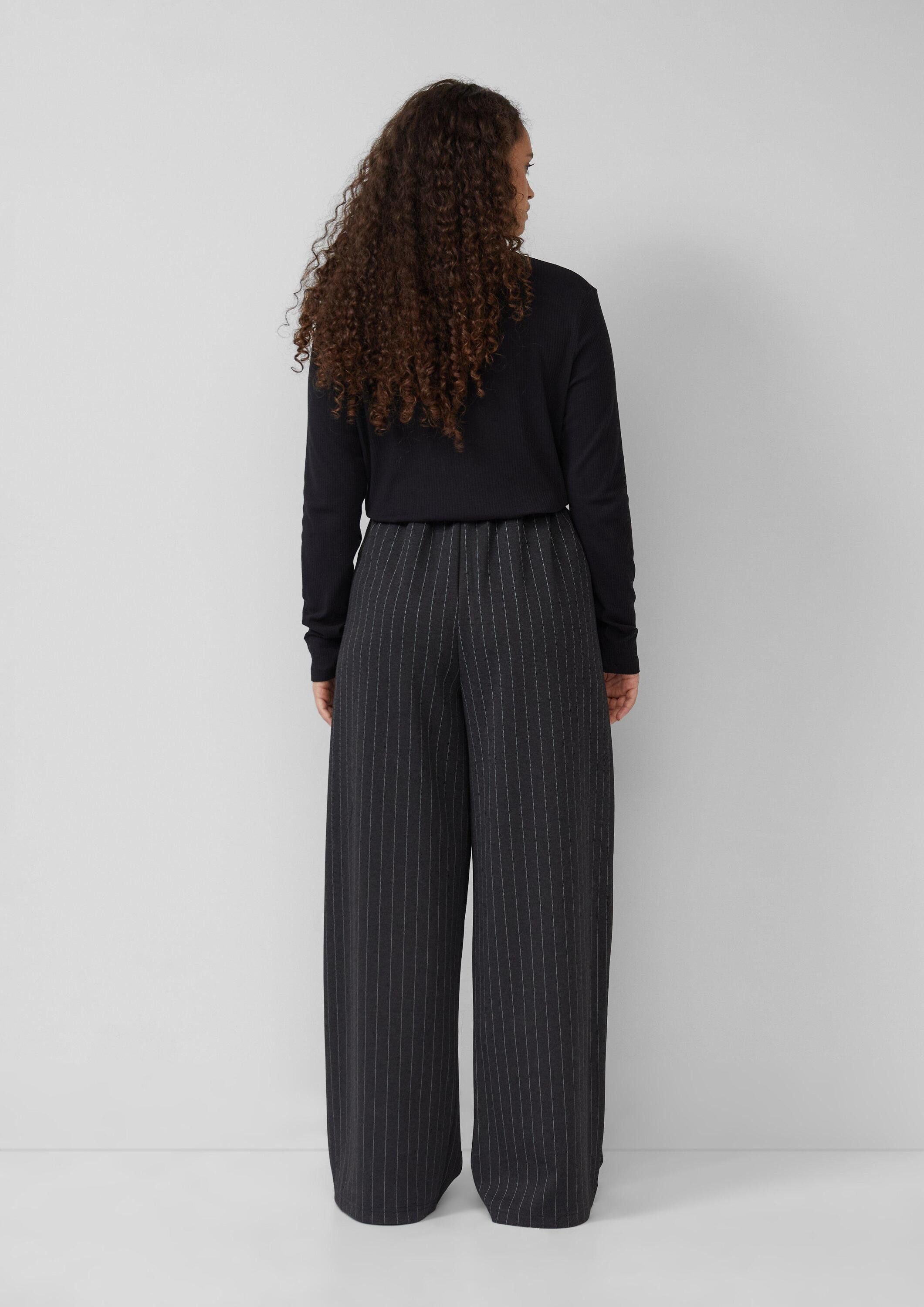 QS Chinos Hose Wide Leg-Hose aus Interlockjersey