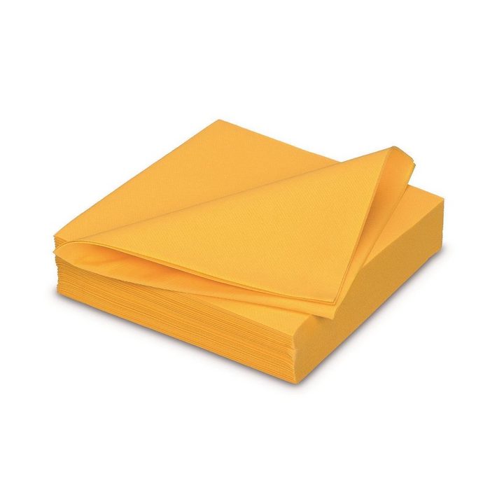 AVA Papierwaren N.V Papierserviette 25 Airlaid Servietten AVA Gala 40 x 40 cm in gelb (25 St) 40 cm x 40 cm 1/4-Falzung