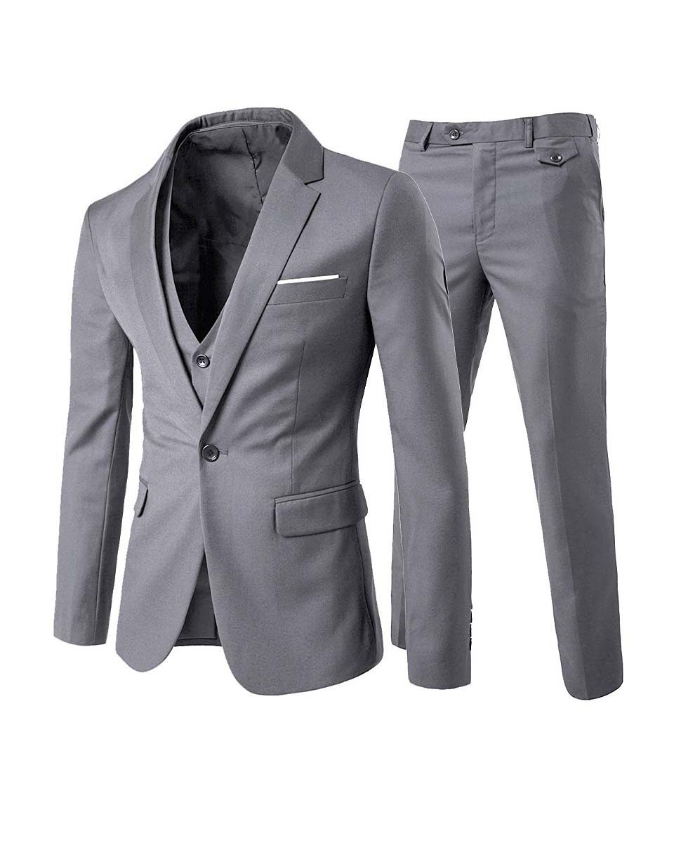 Allthemen Anzug 3-teilig (3 tlg) Edler Slim Fit Herrenanzug für den Business-Bereich