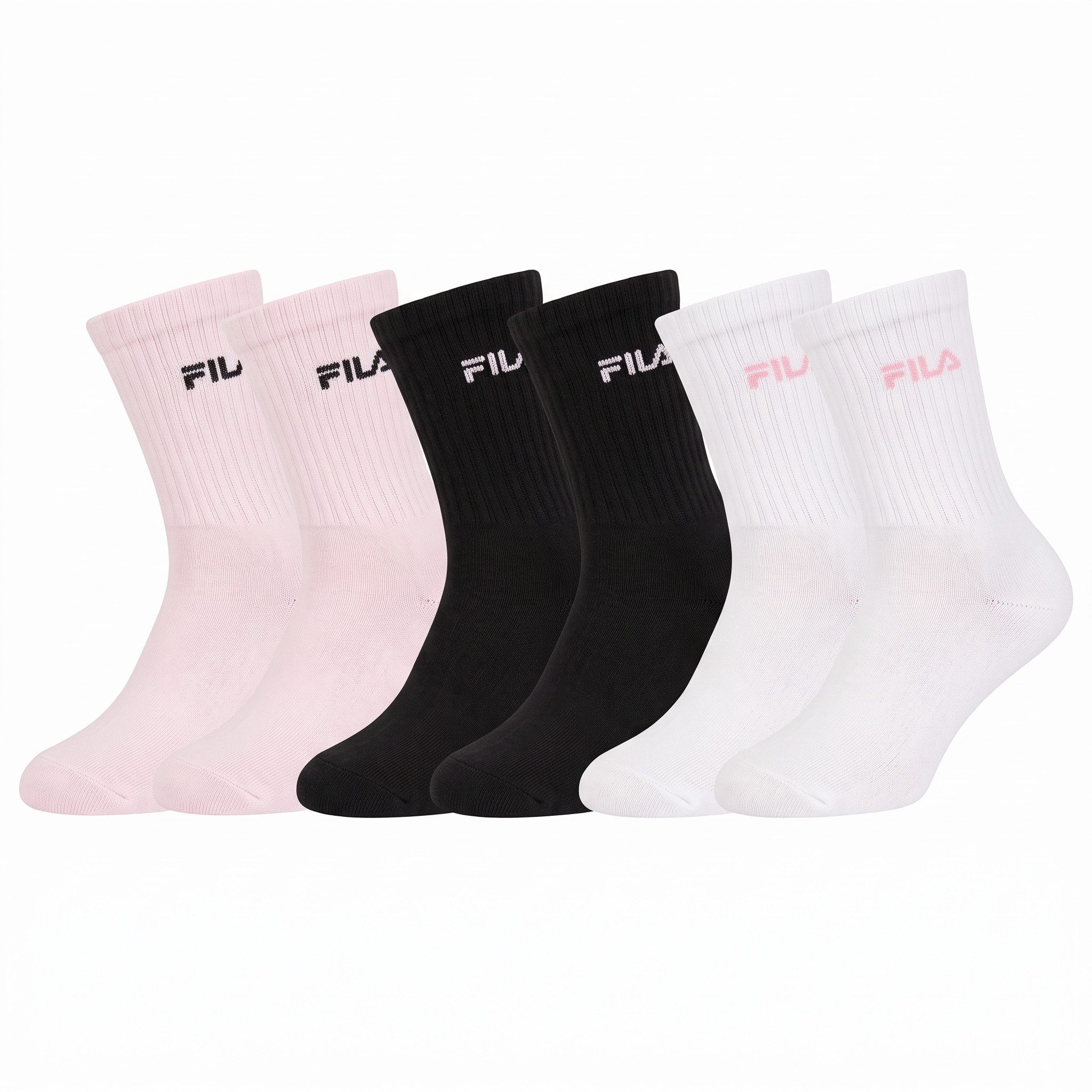 Fila Socken JUNIOR UNISEX NORMAL PLAIN SOCKS (6 Paar) breites Rippenbündchen, Cotton-Mix, Unisex