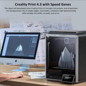 Creality 3D-Drucker K1 3D Printer, 32mm³/s Max Flow Hotend, 600mm/s Max Geschwindigkeit