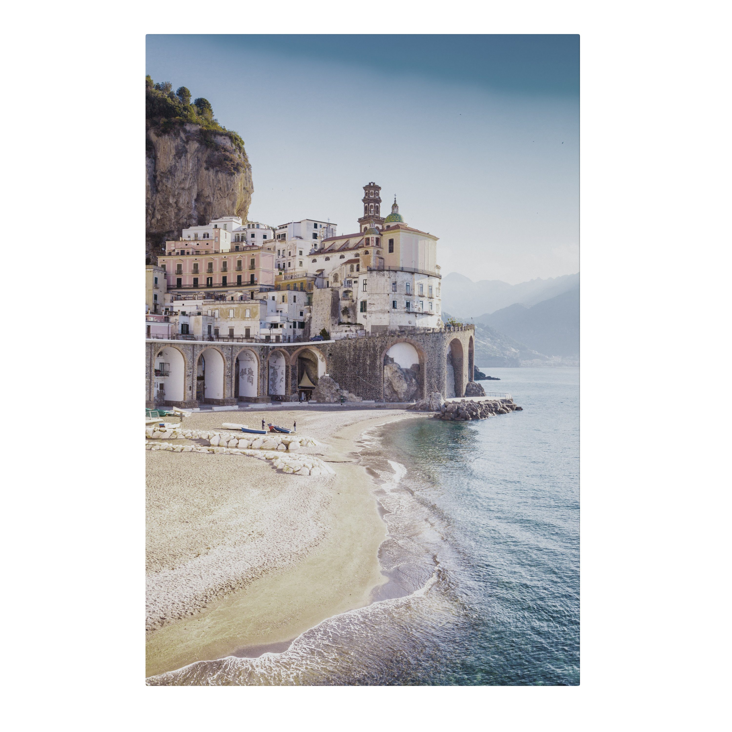 SPACEREBELS Leinwandbild SEASIDE ARCHITECTURAL FANTASY, Landschaft (1 St), 3 cm Keilrahmen, Baumwollleinwand