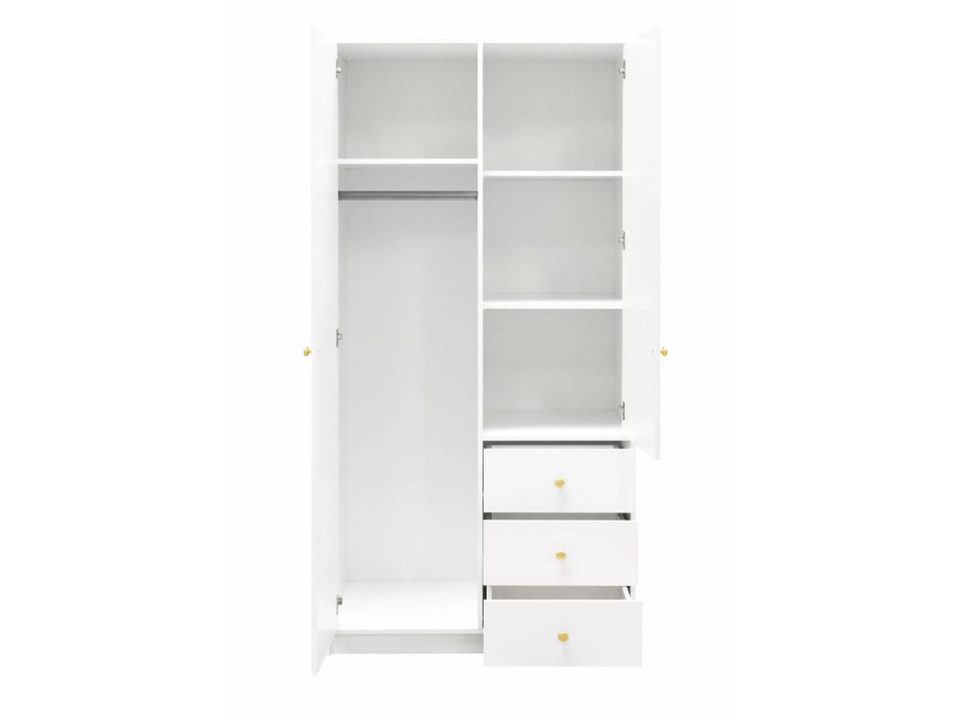 Beautysofa Kleiderschrank mit Spiegel und 3 Schubladen (Zur Auswahl: zweitürig, dreitürig oder viertürig, verschiedene Farben) Höhe 200 cm