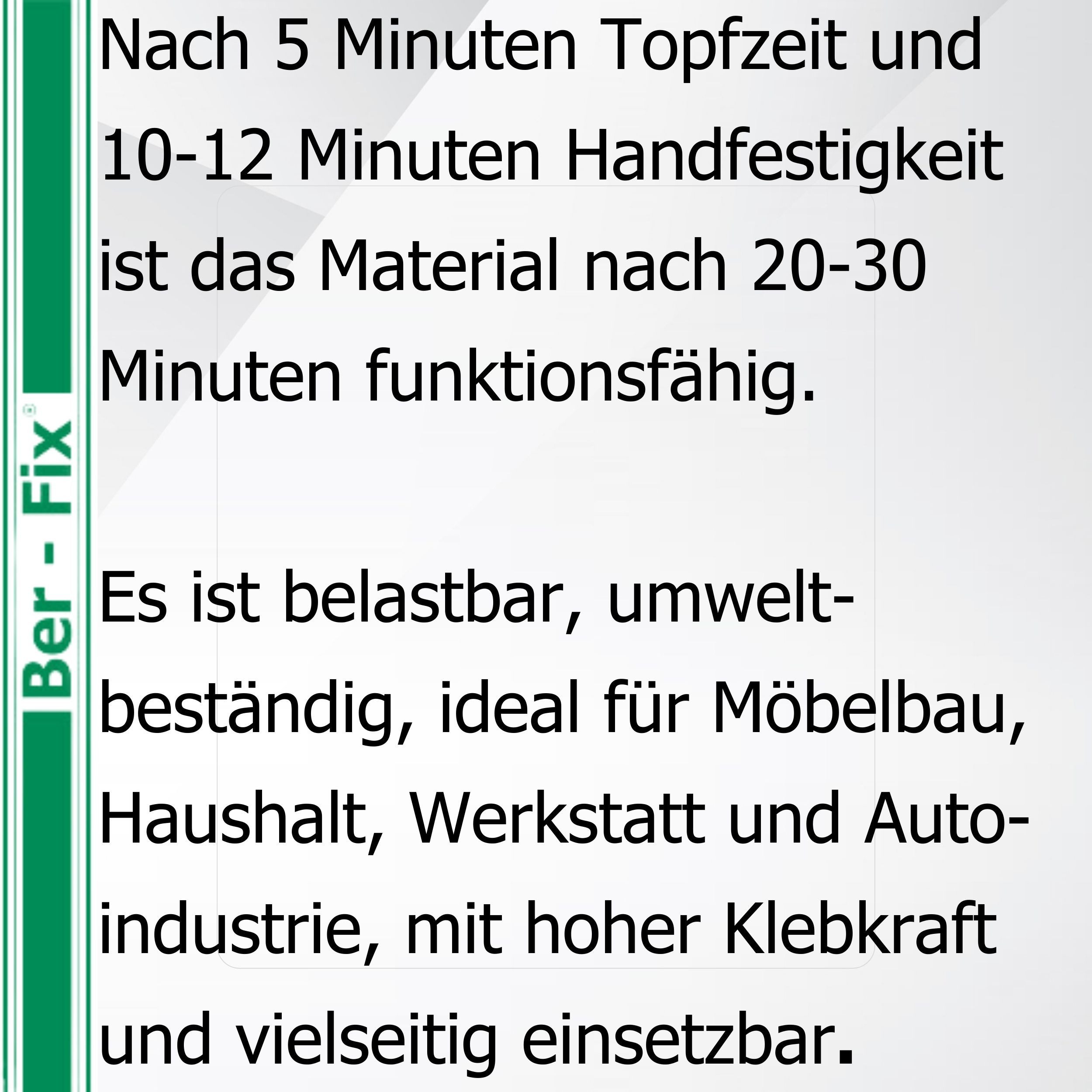 Ber-Fix 2-Komponentenkleber 2K Epoxykleber 5min 25g Spritze, (Packung, 2-tlg), schnellhärtend spaltfüllend bis 3 mm mechanisch bearbeitbar