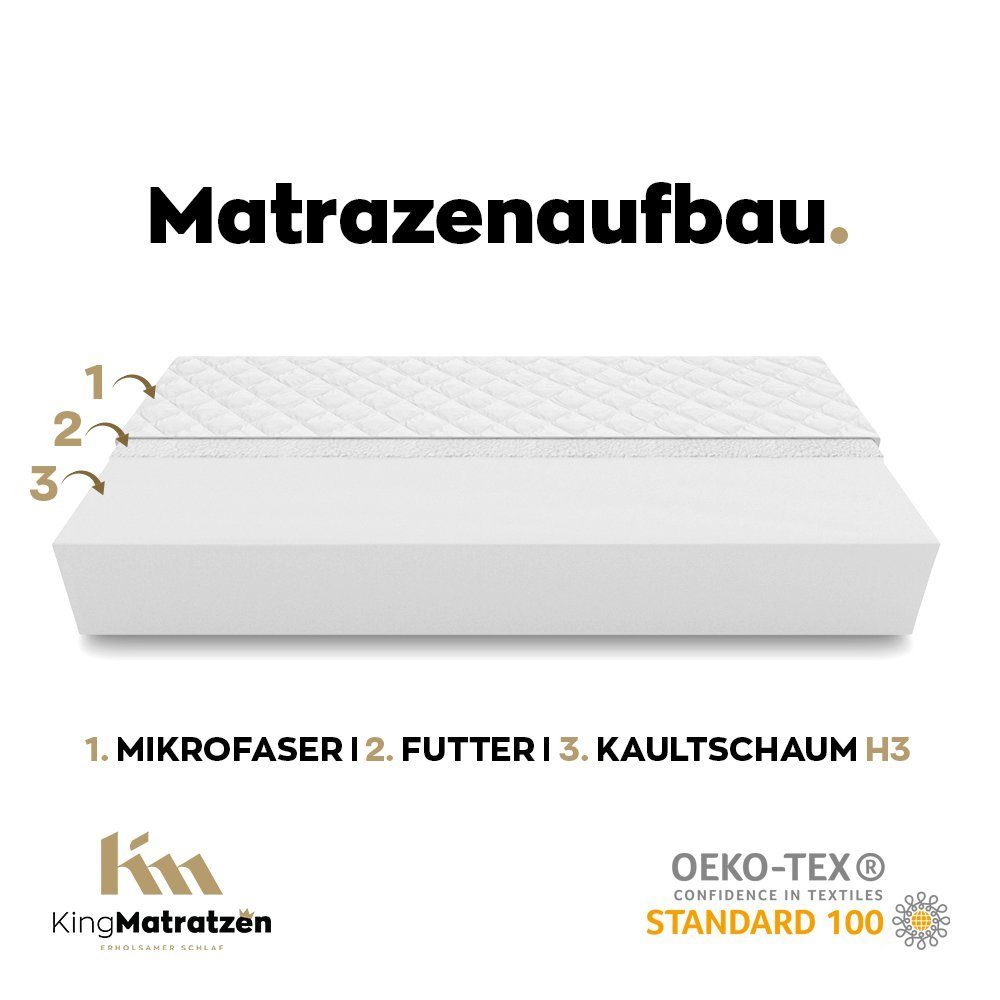 Kaltschaummatratze Matratzen rollmatratze kaltschaum KingKOMFORT 10 80 200 10 x hoch KingMatratzen, cm, H3 x 10cm cm