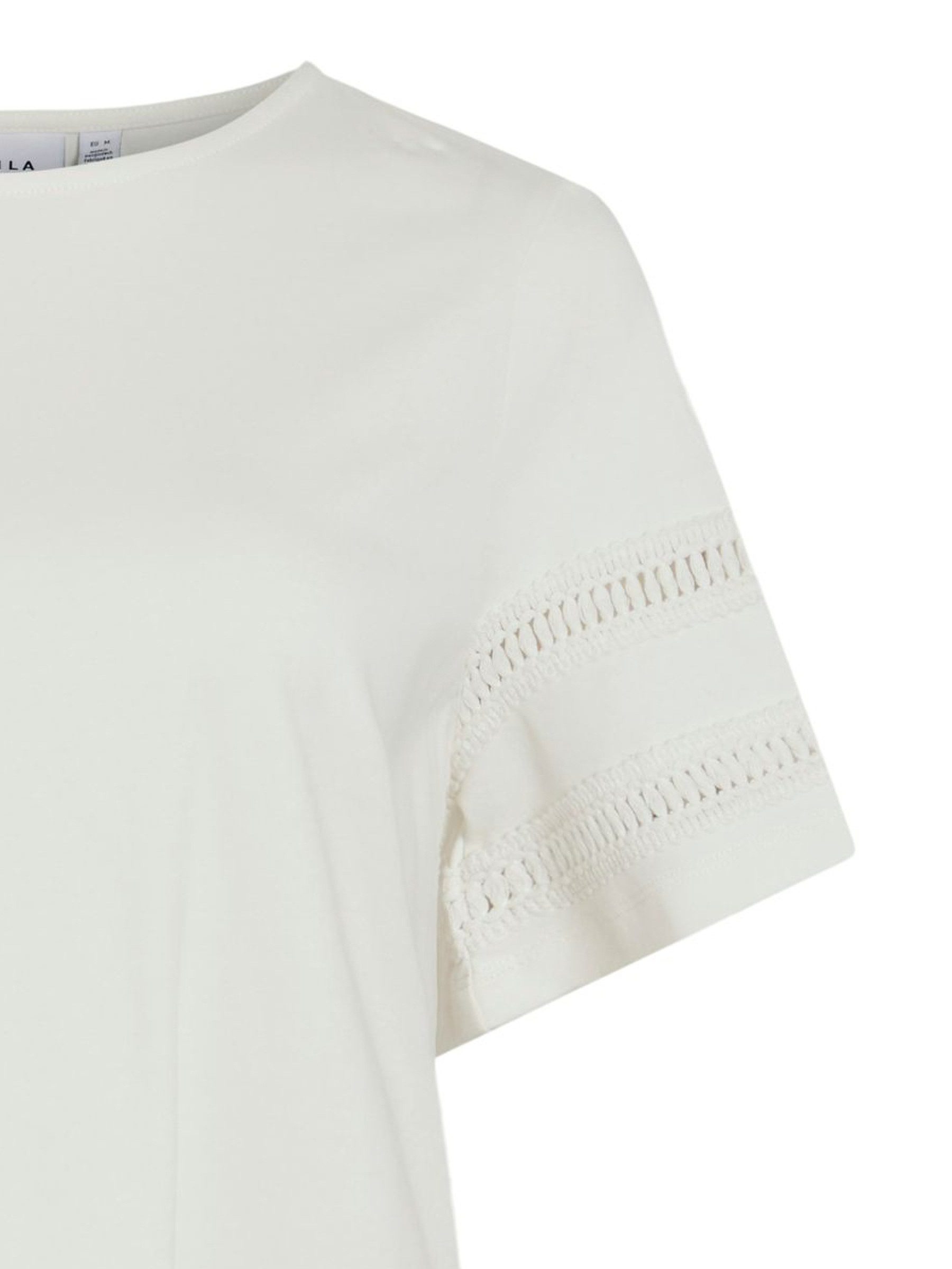 Vila T-Shirt Mit Spitzen-Details am Ärmel günstig online kaufen