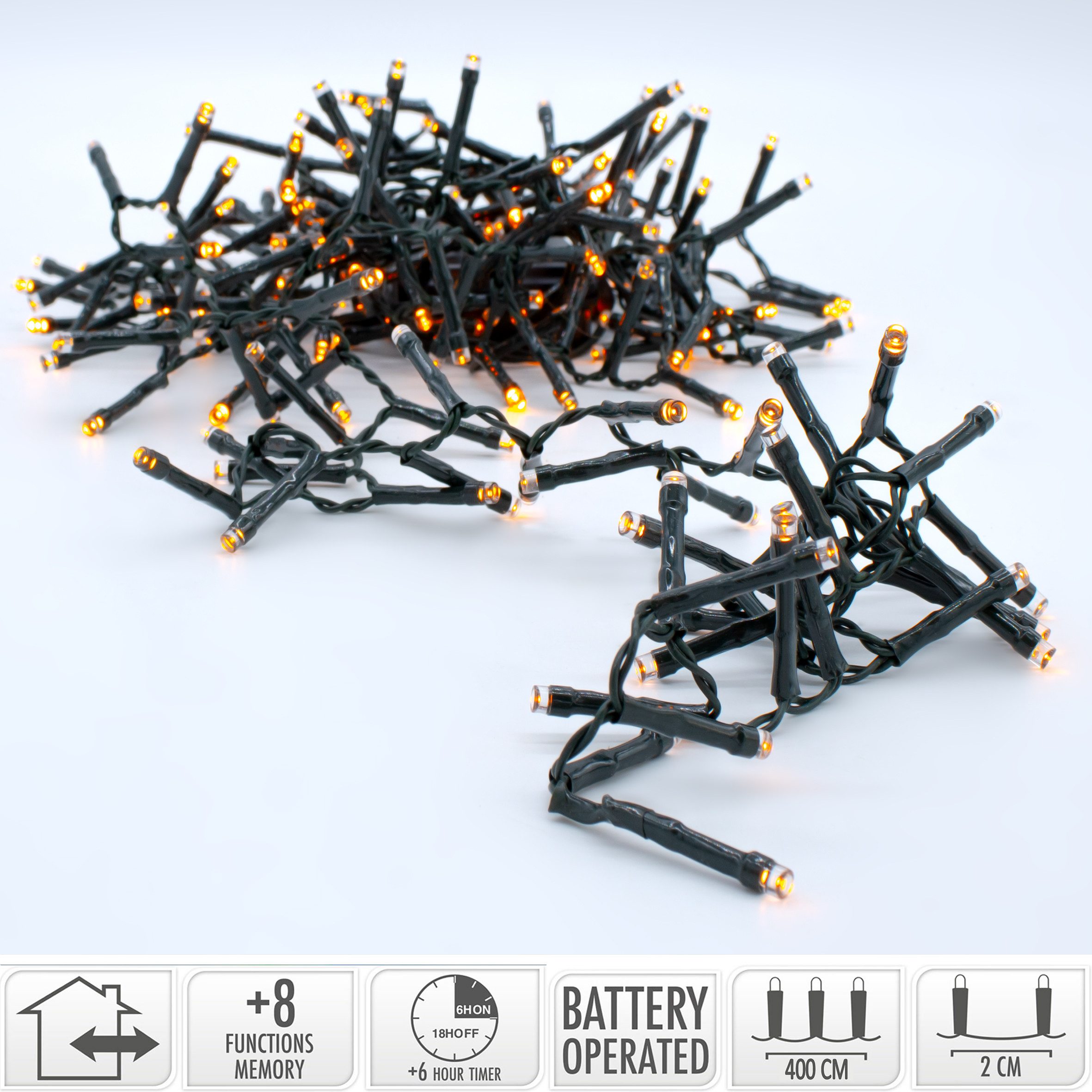 Spetebo LED-Lichterkette LED Lichterkette mit 8 Leuchtfunktionen, 200-flamm günstig online kaufen