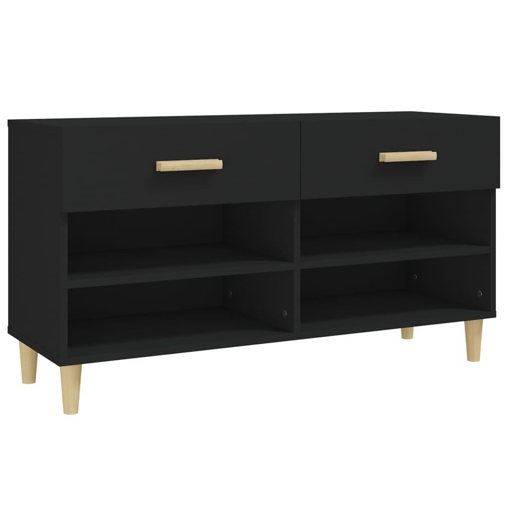vidaXL Schuhregal Schuhschrank Schwarz 102x35x55 cm Holzwerkstoff, 1-tlg.