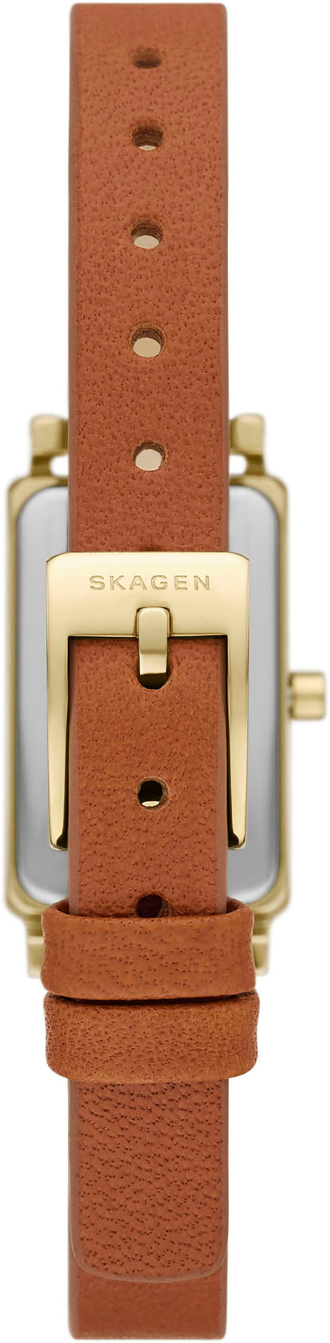 SKAGEN Quarzuhr HAGEN MICRO SKW3149, Damenuhr, Armbanduhr, analog, Lederarmband