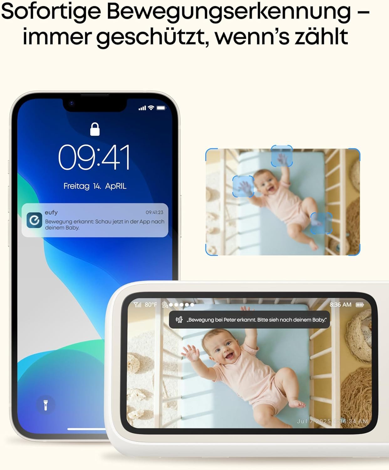 Anker eufy Überwachungskamera eufy Babyphone C10 mit 2K HD Kamera (3-tlg) – Bild 5 von 5