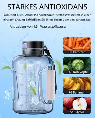 PFCTART Trinkflasche 57Oz MAX Wasserstoff-Wasserflasche, tragbare Sport-Wasserflasche, Wasserstoff-Wasser-Generator mit SPE/PEM-Technologie