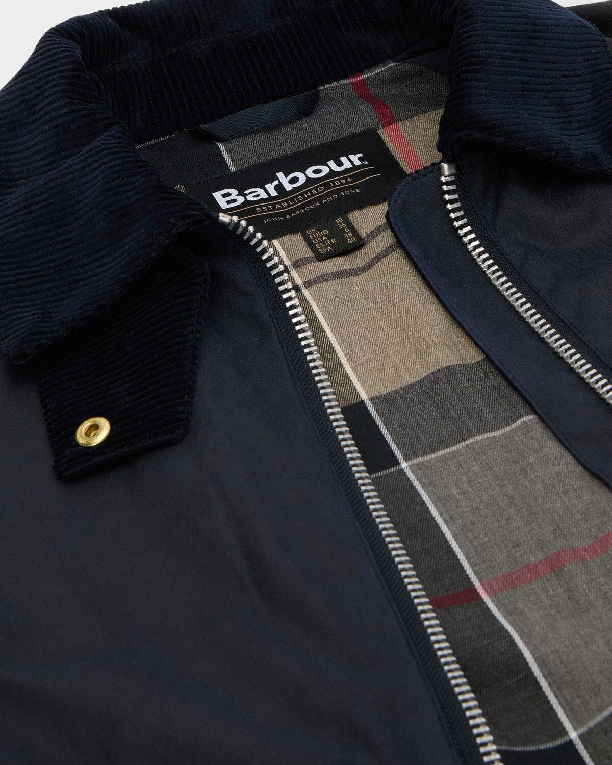 Barbour Allwetterjacke Kurze Wachsjacke Kearton Tartan