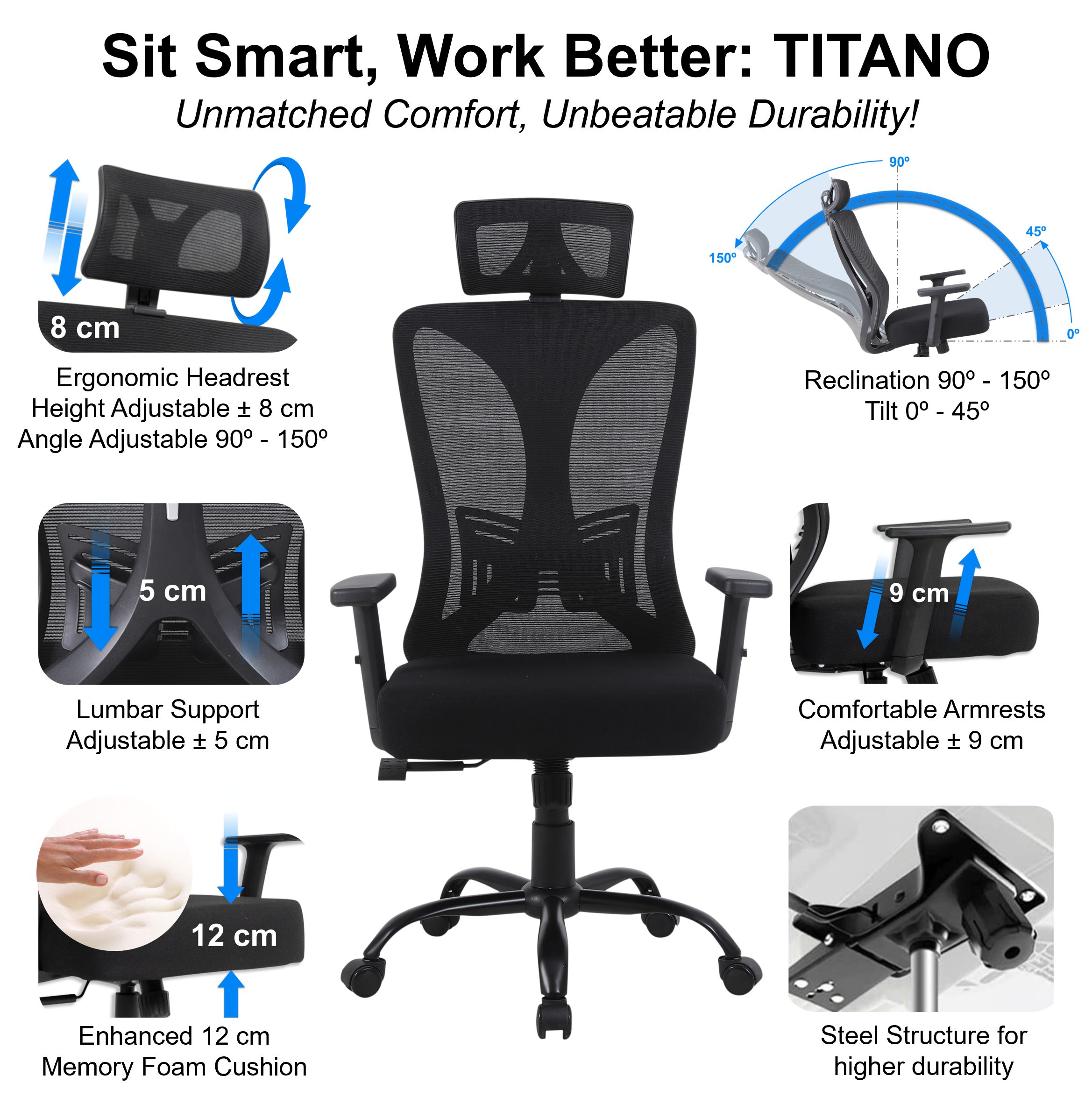 TITANO Bürostuhl EXECUTIVE (Ergonomischer Bürostuhl - günstig online kaufen