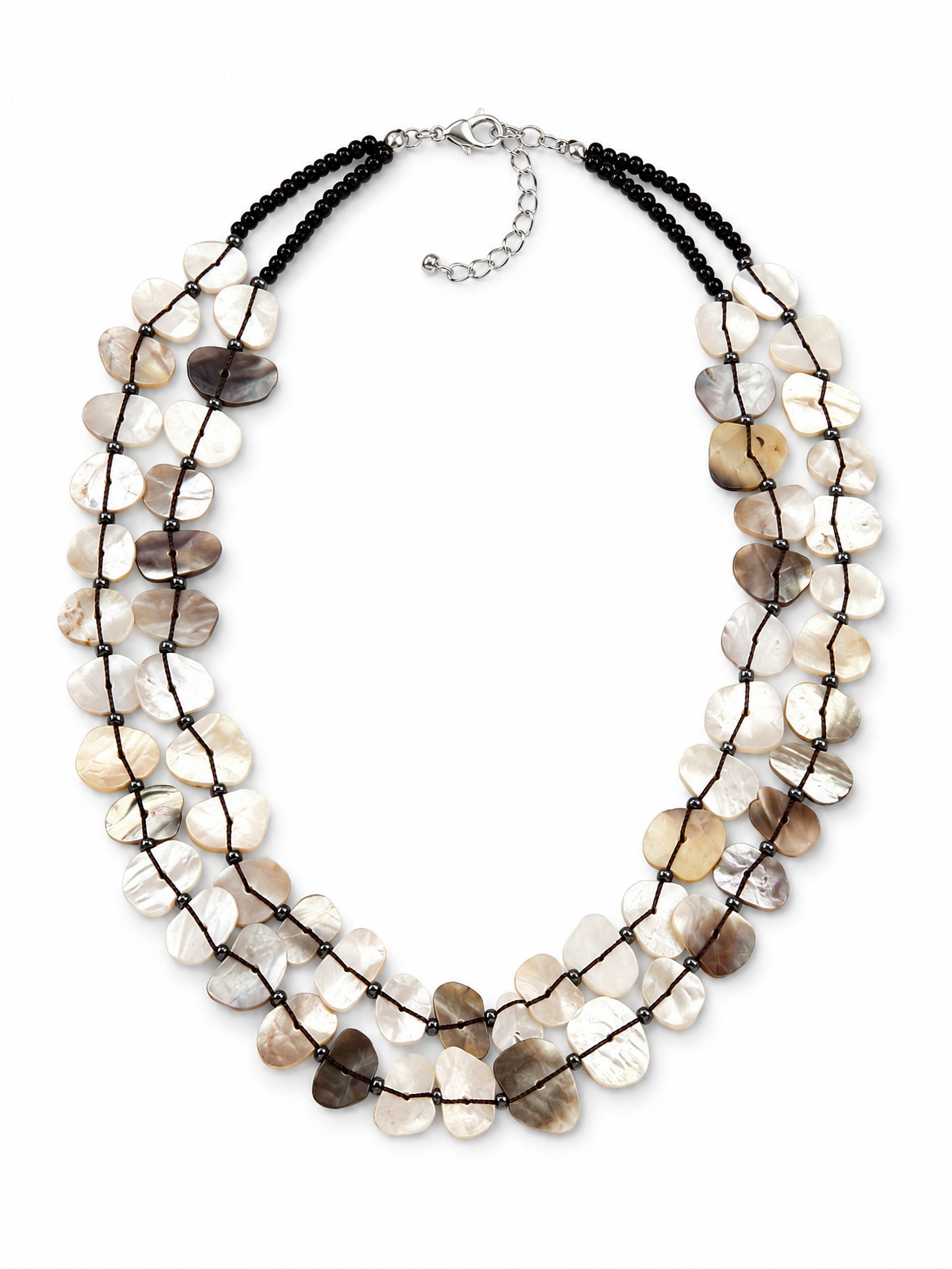 COLLEZIONE ALESSANDRO Kette mit Anhänger Nacre, zweireihige Muschelkette mit echten Muscheln
