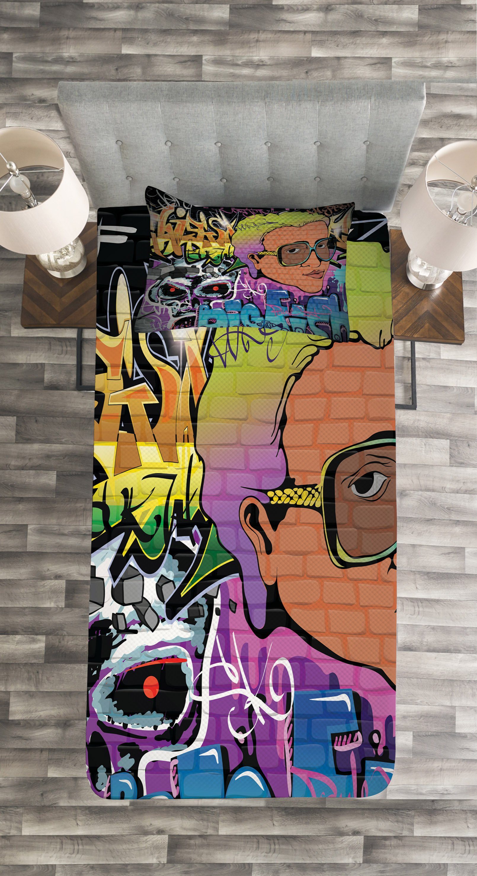 Kissenbezügen Graffiti urban Abakuhaus, Entwurf Waschbar, Hip Hop Tagesdecke mit Set