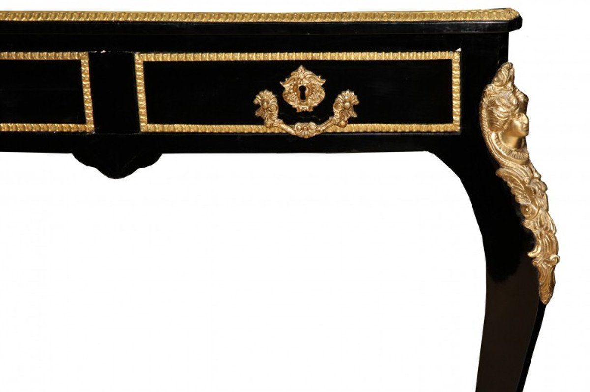 Casa Schwarz Sekretär Luxus Schreibtisch Gold/ Möbel- Stil Luxus Schreibtisch Padrino Barock Antik Bordeaux /