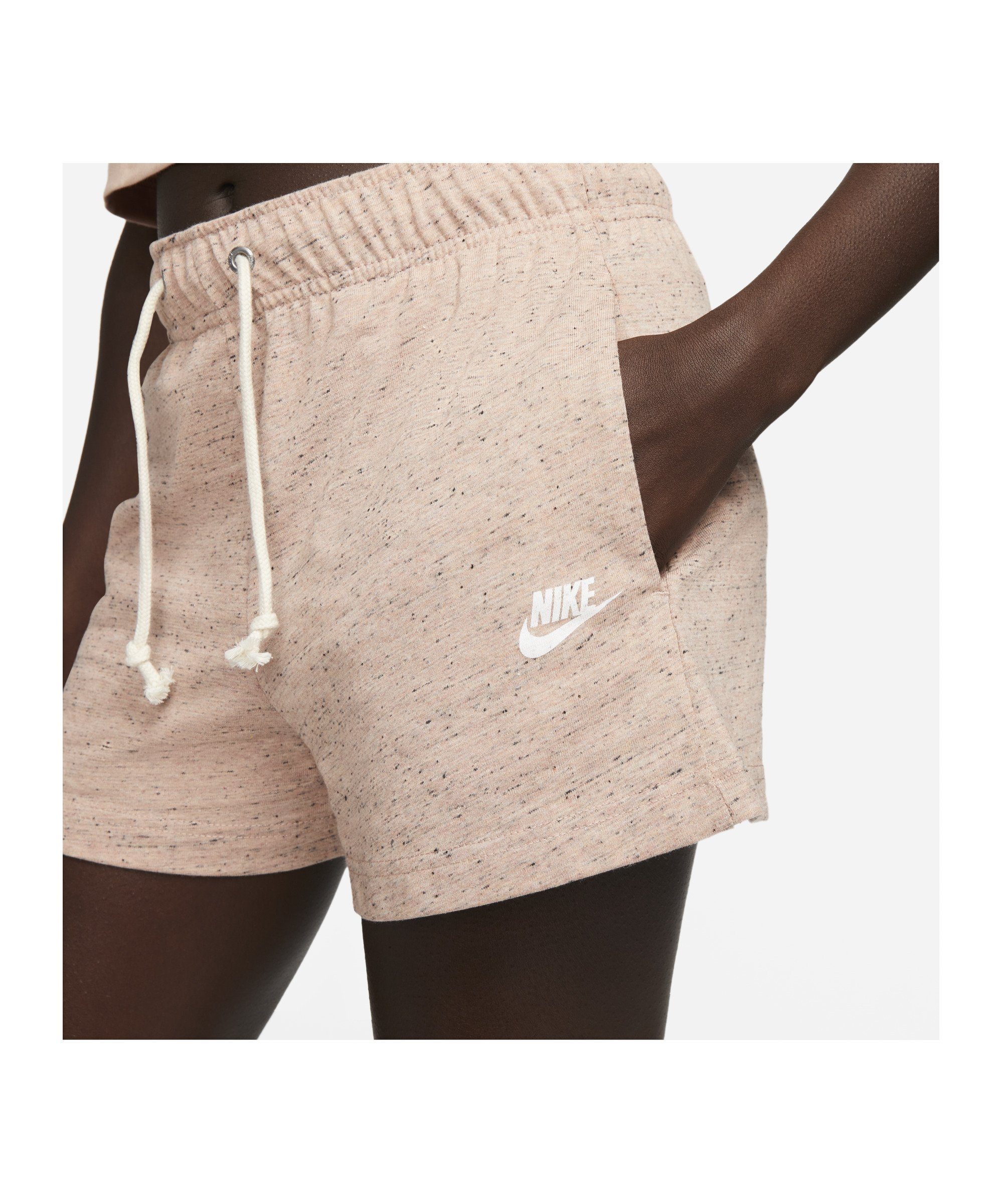 Damen Nike Gym Sportswear Vintage Jogginghose Short rosaweiss