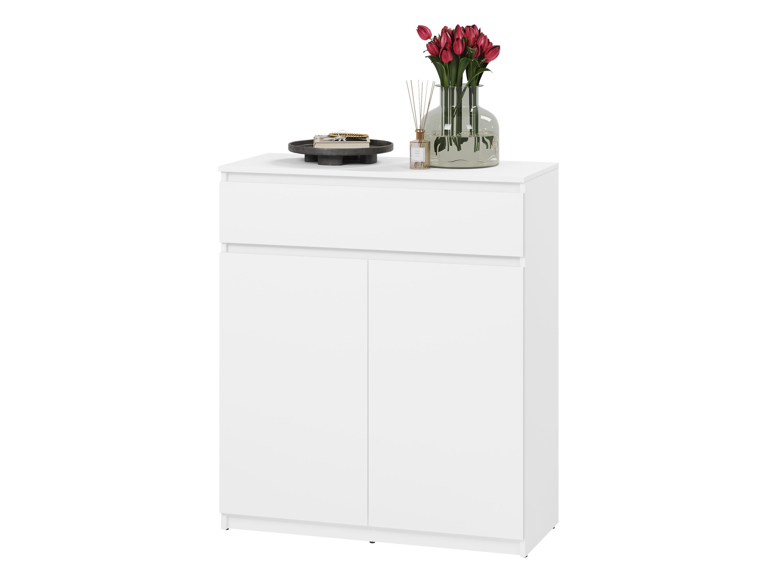 MIRJAN24 Kommode Simply 2D1S SM02 (mit zwei Drehtüren und Schublade), 92x40x107 cm