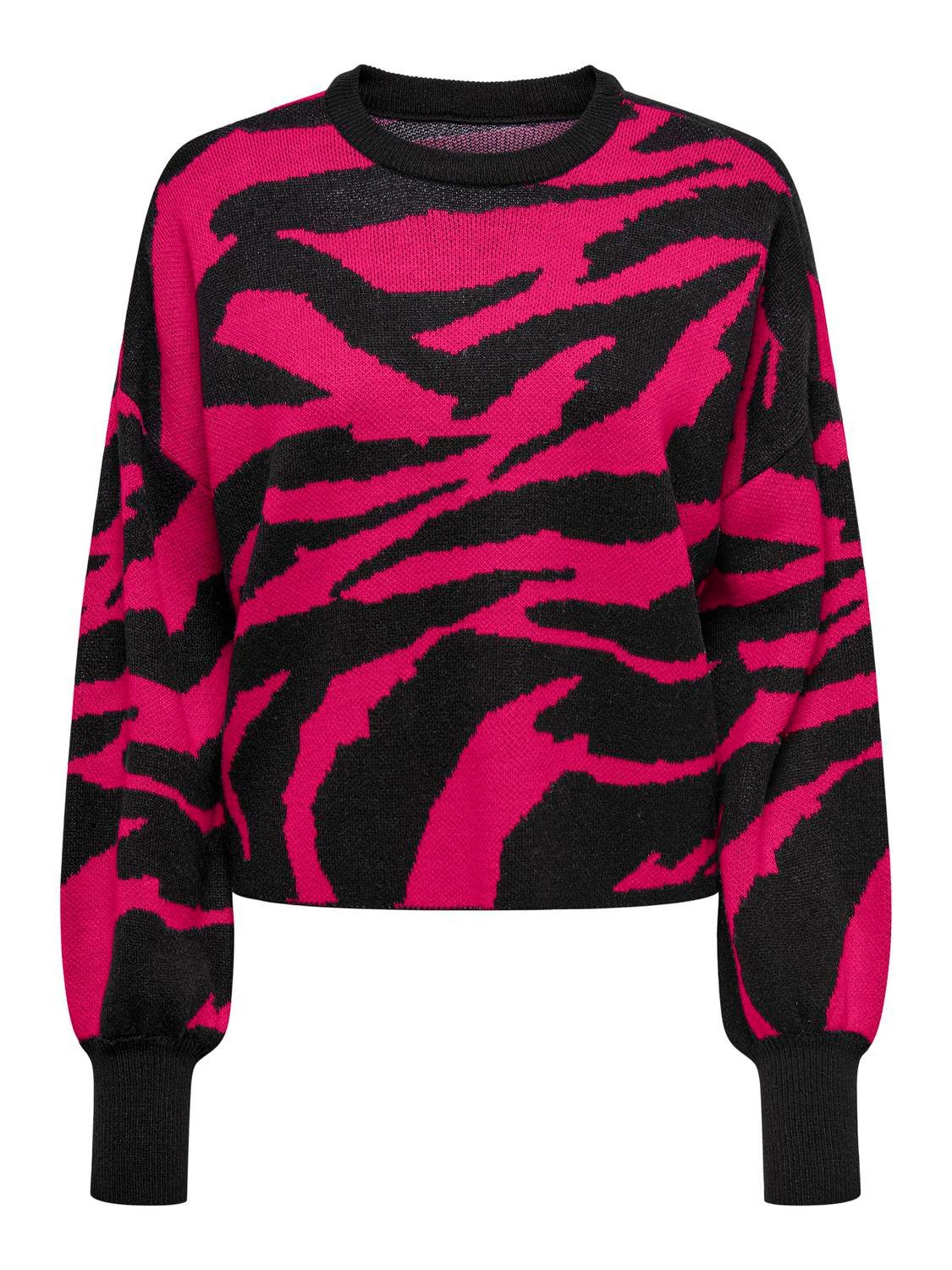 ONLY Strickpullover ONLHILLA LS JQ MIX BOX O-NECK KNT NOOS Kunstfaser, regular fit