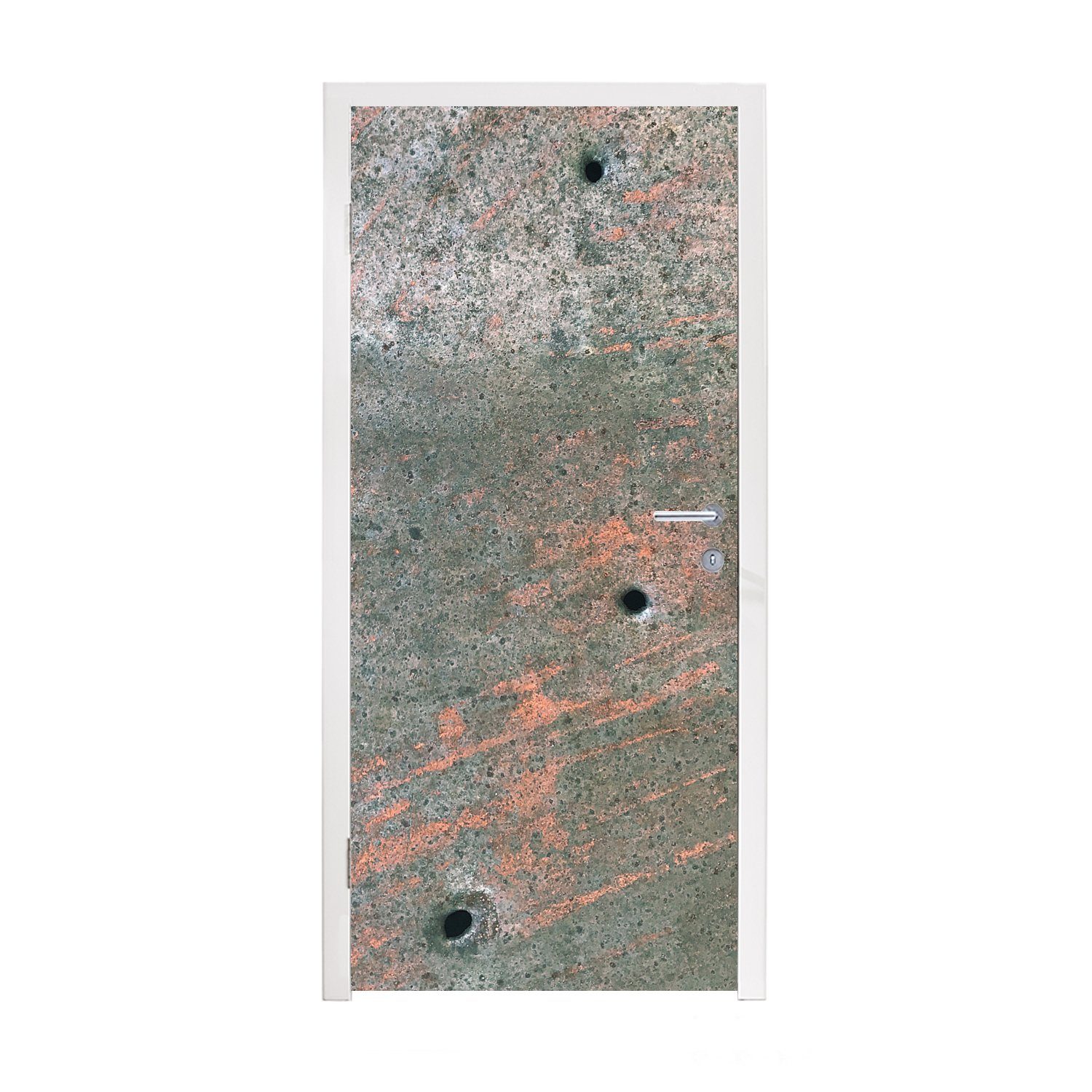 MuchoWow Türtapete Messing - Rost - Verwittert, Matt, bedruckt, (1 St), Fototapete für Tür, Türaufkleber, 75x205 cm