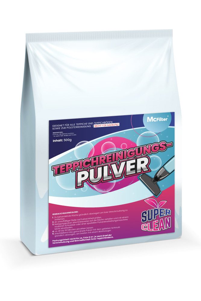 McFilter Teppichreinigungspulver 500 Gramm Teppichreiniger (1-St. geeignet für alle Teppiche und Teppichböden)