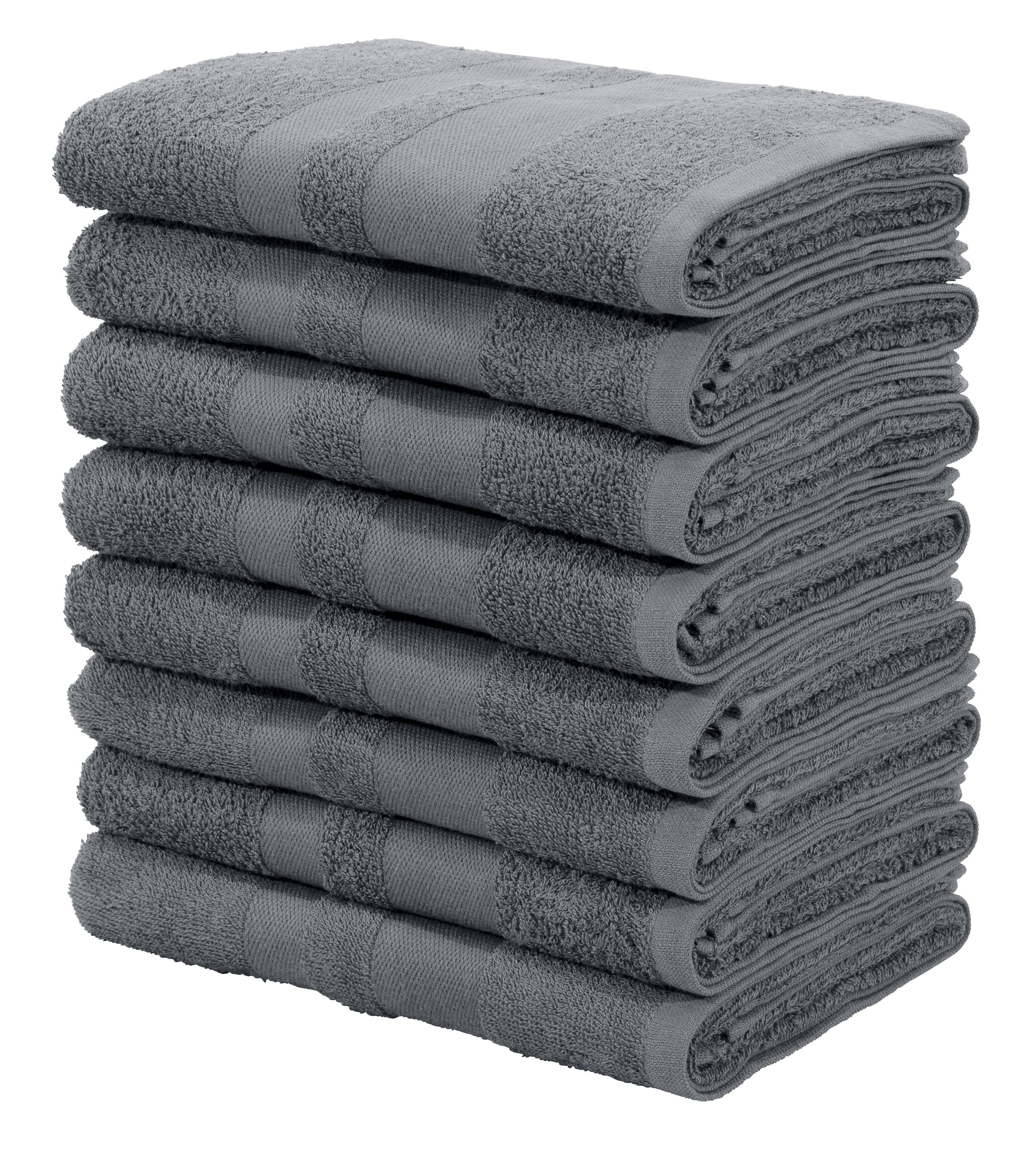 OTTO home Handtücher Vanessa, als Set und Serie erhältlich, 8 Handtücher, 50x100cm, Walkfrottee (Set, 8-St), Handtücher mit Bordüre, 100% Baumwolle, einfarbig, weich