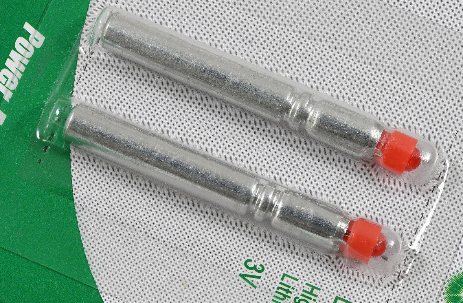 Powery OEM Lithiumbatterie CR435 mit roter LED 2er Blister Batterie, (3 V)