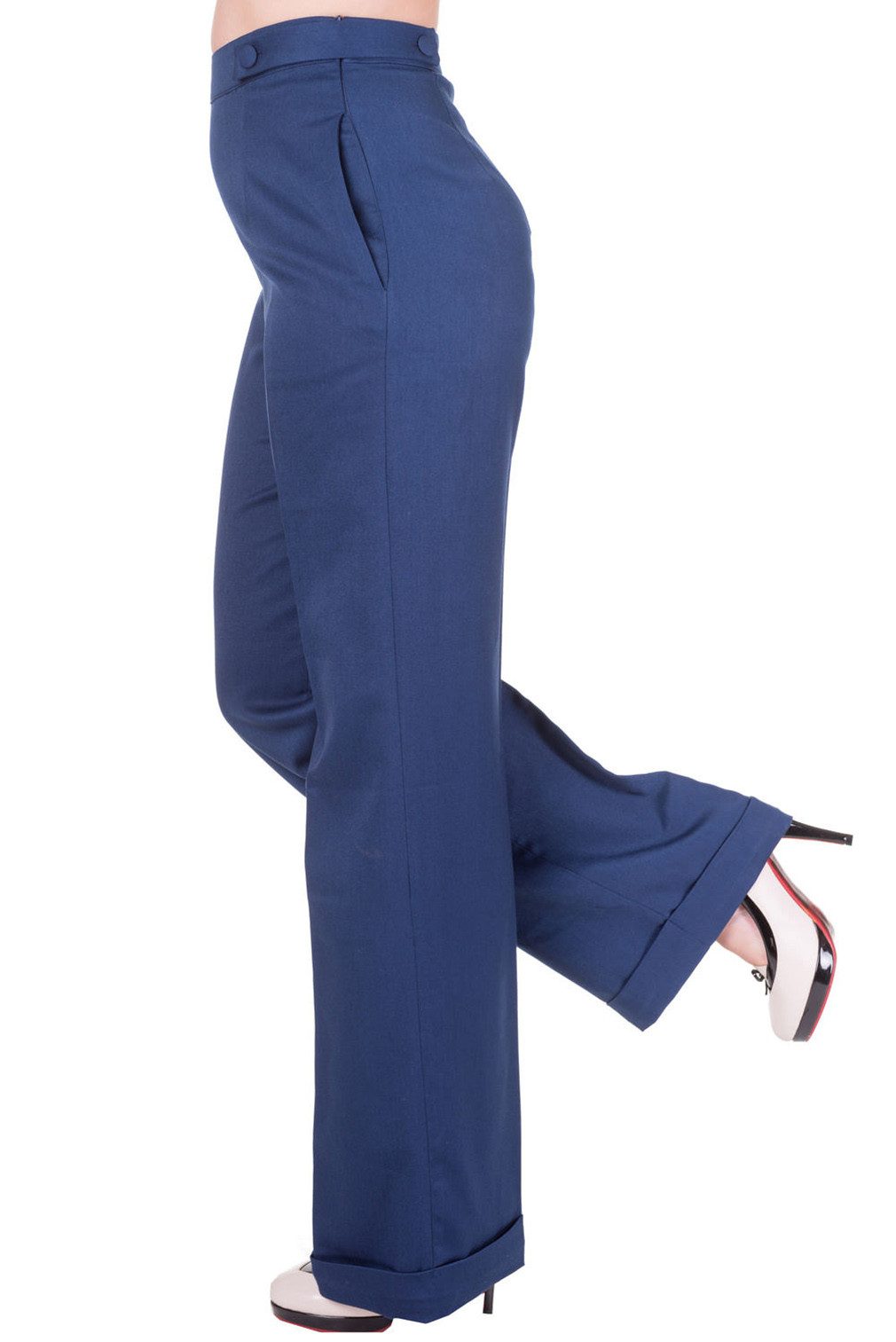 Banned Marlene-Hose Party On Navy Vintage Retro Marlenehose günstig online kaufen