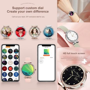 ZPIMY Smartwatch (1,2 Zoll, Android, iOS), mit Telefonfunktion,123 Sport,Menstruationszyklus, SpO2, Schlafmonitor