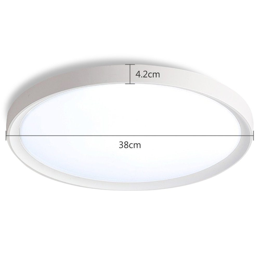 Ø38cm,Kalteweiß, Deckenlampen MUPOO LED LED Deckenlampe 36W 36W 6000K LED Deckenleuchte 4.2cm Integriert Weiß, Ø38cm,Flur dünn,LED 2500lm Fest extrem Diele Kalteweiß Balkon Panel Küche, LED