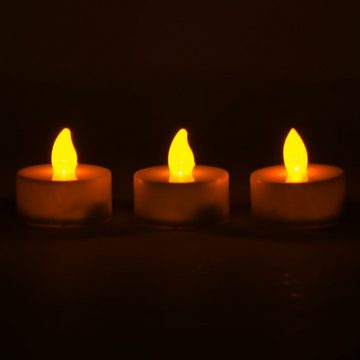 B&S LED-Kerze 10 LED Teelichter Ø 3,8 cm Kunststoff weiß mit Flackereffekt