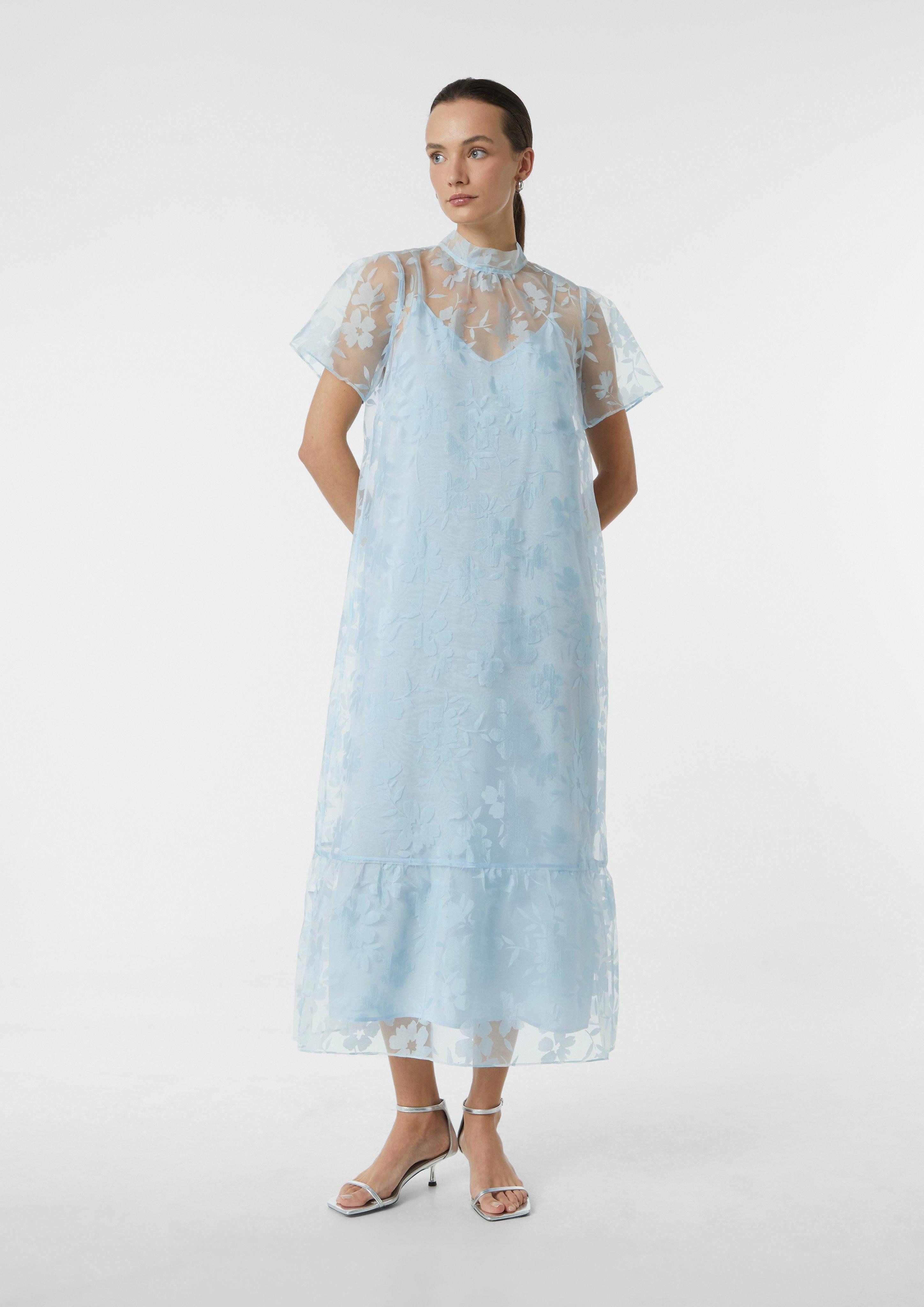 Maxikleid Luftiges Organza-Kleid mit herausnehmbarem Unterkleid