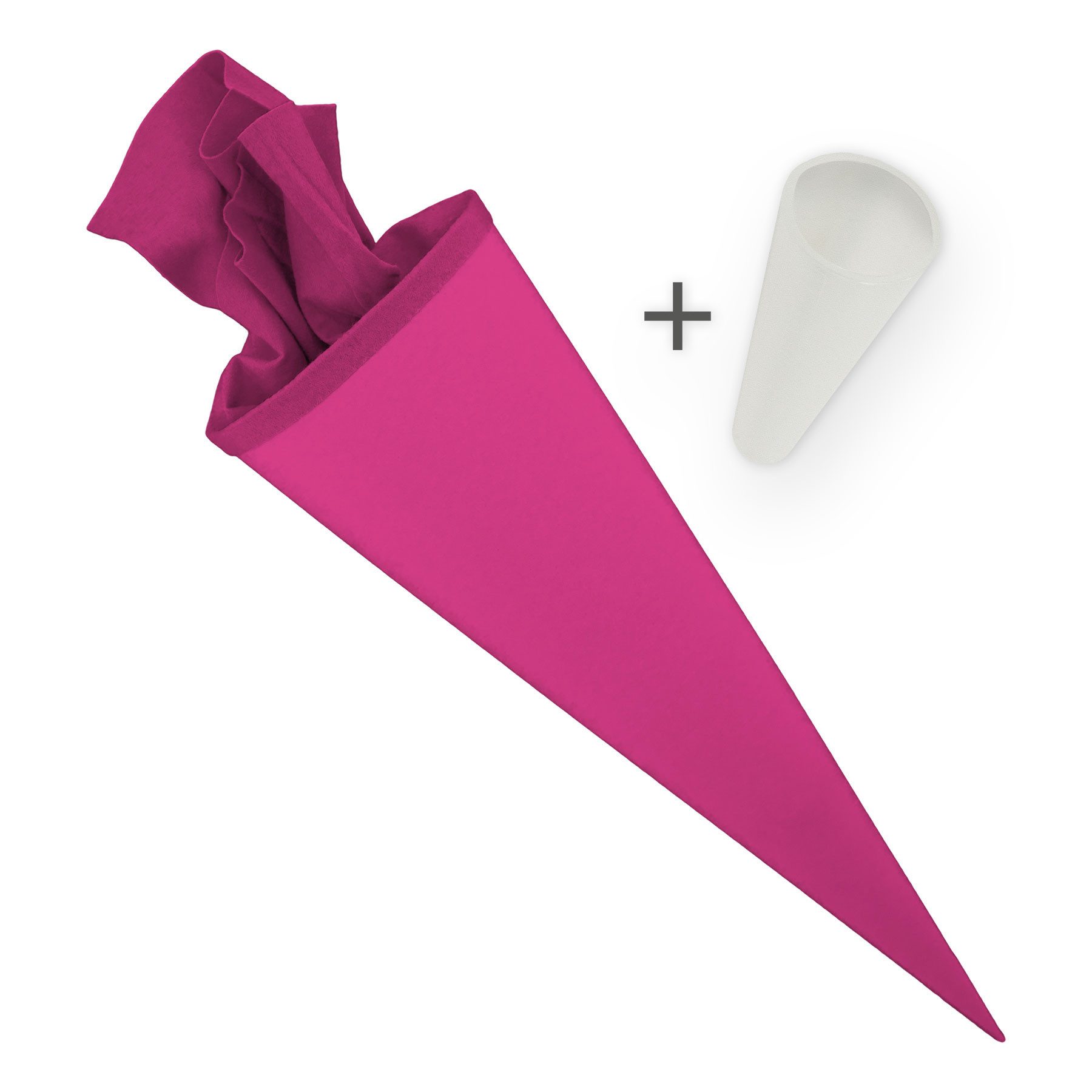 itenga Schultüte itenga Set Pink Bastelschultüte Rohling 70 cm rund + Schultüten Spitze