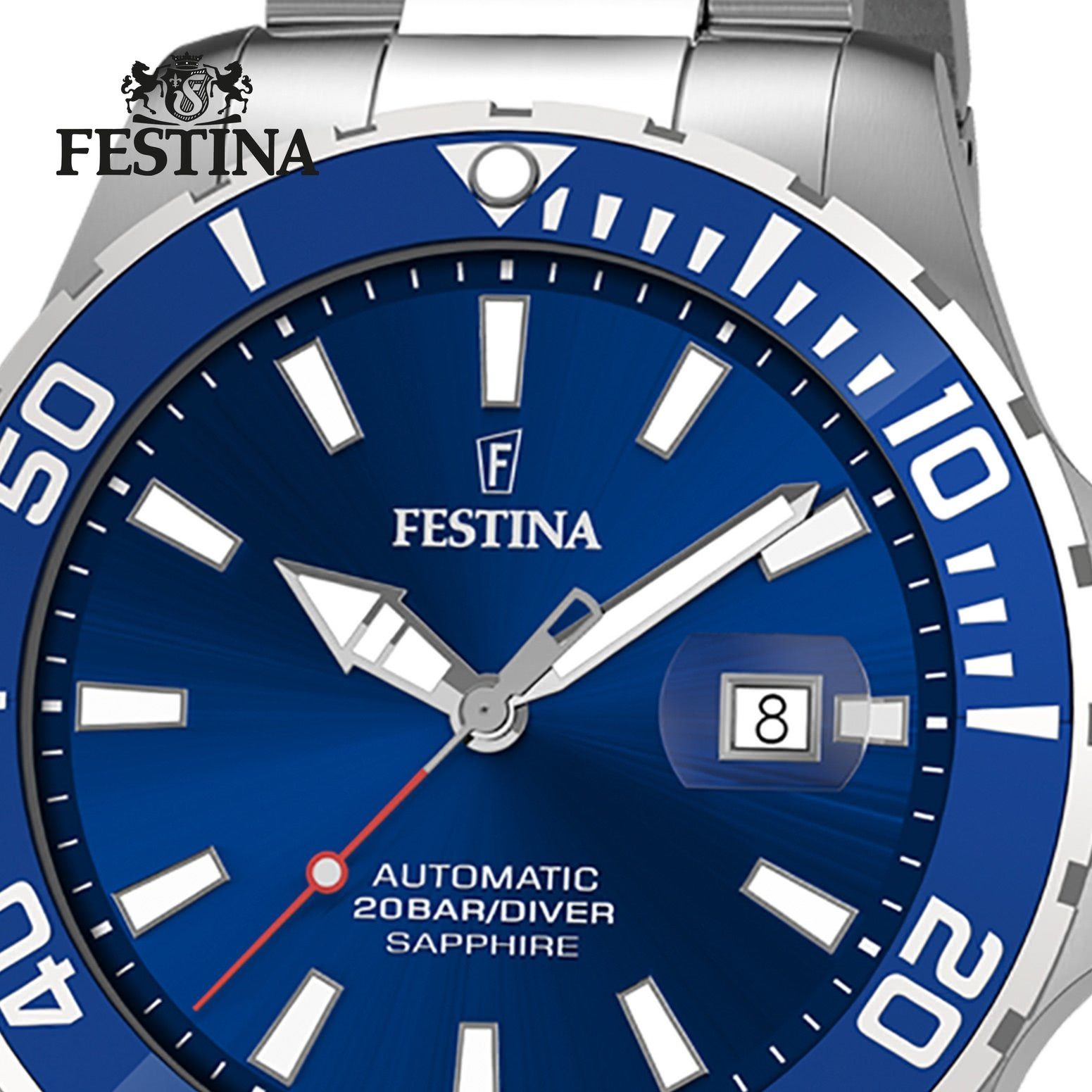 Festina Automatikuhr Festina Herrenuhr Automatik, (Analoguhr), Herren Armbanduhr rund, Edelstahlarmband silber, Elegant