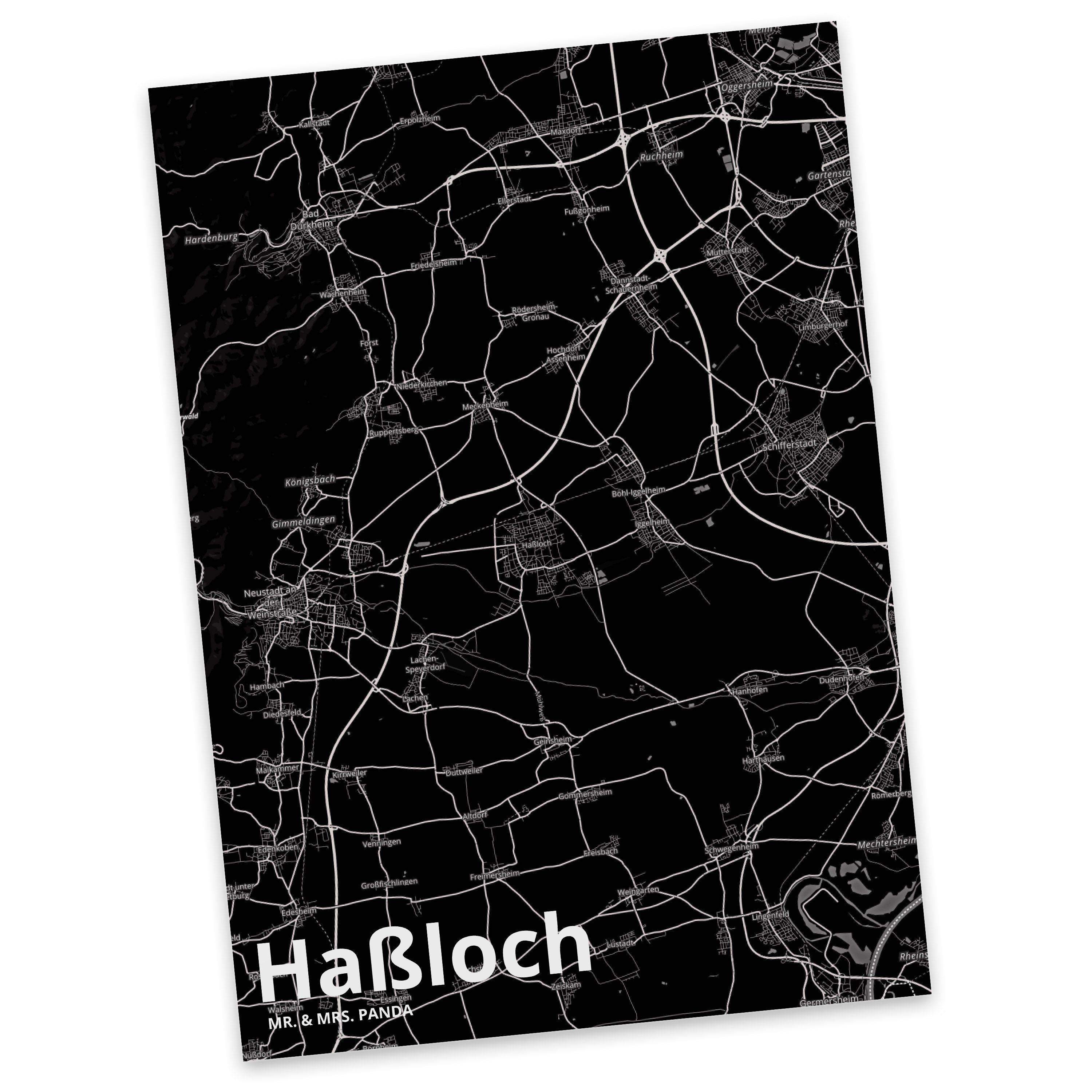 Mr. & Mrs. Panda Postkarte Haßloch - Geschenk, Einladungskarte, Ansichtskarte, Städte, Ort, Stad | Grußkarten