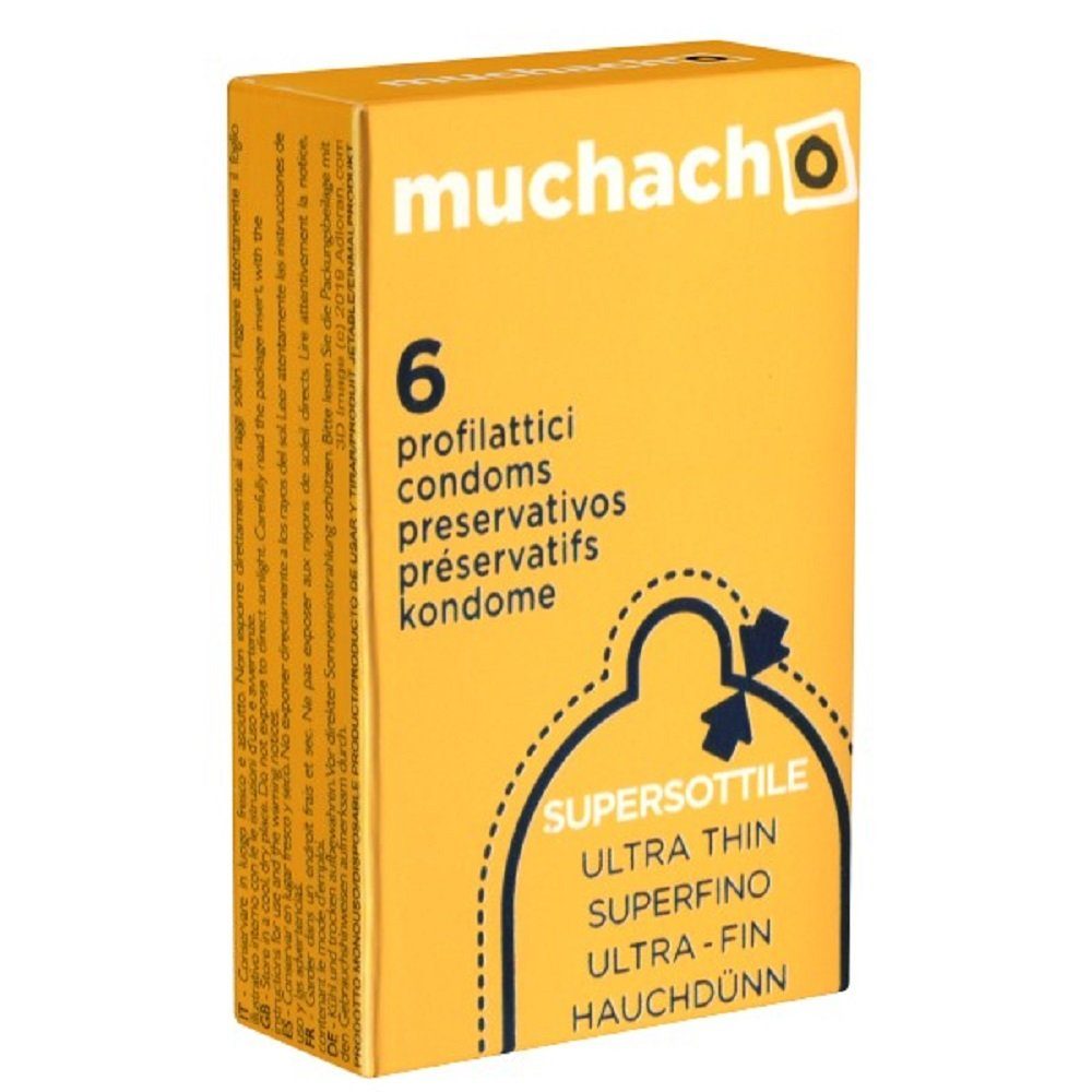 Muchacho Kondome Supersottile (Ultra Thin) Packung mit, 6 St., dünne, italienische Kondome für zärtliches Vergnügen