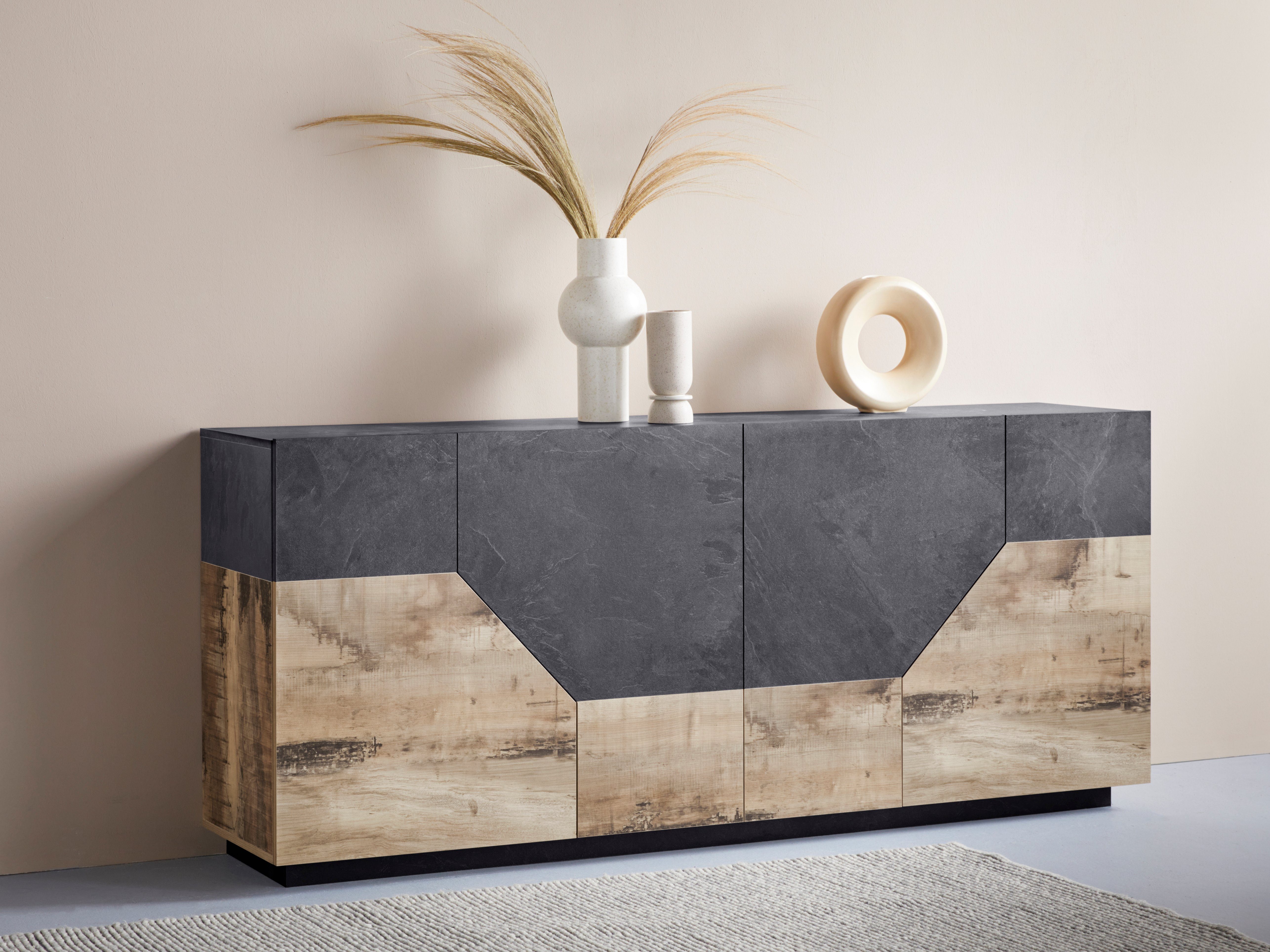 INOSIGN Sideboard ALIEN-Kommode, Schrank, Anrichte mit 4 Türen und 4 Fächern, Sideboard Breite ca. 200 cm "100 % Made in Italy"