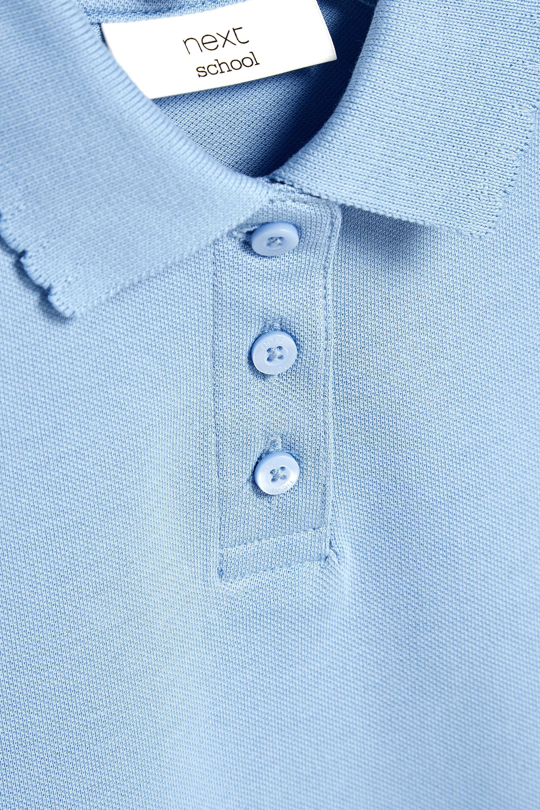 Polohemden Kurzärmelige im Next Poloshirt Baumwolle Blue aus 2er-Pack (2-tlg)