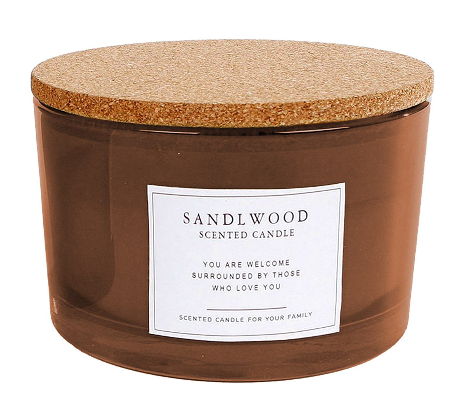 Spetebo Duftkerze 3 Docht Kerze im Glas - Duft Kerze - SANDELHOLZ (Stück, 1 günstig online kaufen